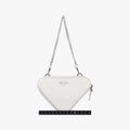Triangle Logo Plate White SAFFIANO Leather 1NR015 234トライアングルロゴ ホワイト サフィアーノレザー 1NR015 234