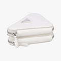 Triangle Logo Plate White SAFFIANO Leather 1NR015 234トライアングルロゴ ホワイト サフィアーノレザー 1NR015 234