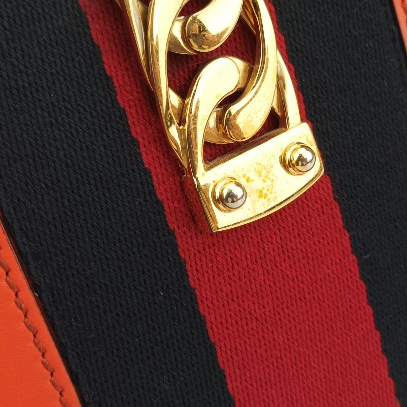 Sylvie Orange x Red x Navy Leather 421882 G022116905シルヴィ オレンジ×レッド×ネイビー レザー 421882 G022116905