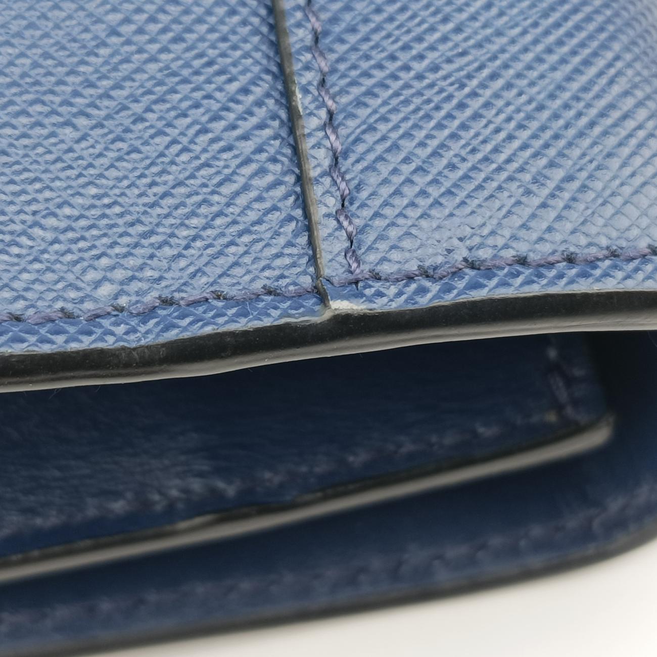 milano logo Blue Saffiano Leather 1BP012 204ミラノロゴ ブルー サフィアーノレザー 1BP012 204