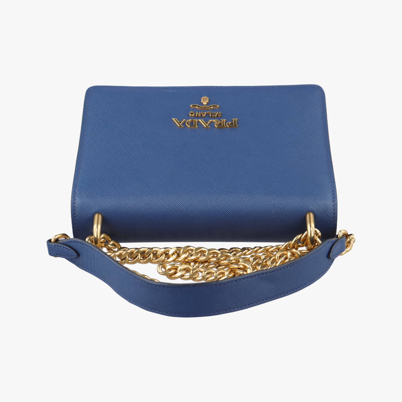 milano logo Blue Saffiano Leather 1BP012 204ミラノロゴ ブルー サフィアーノレザー 1BP012 204