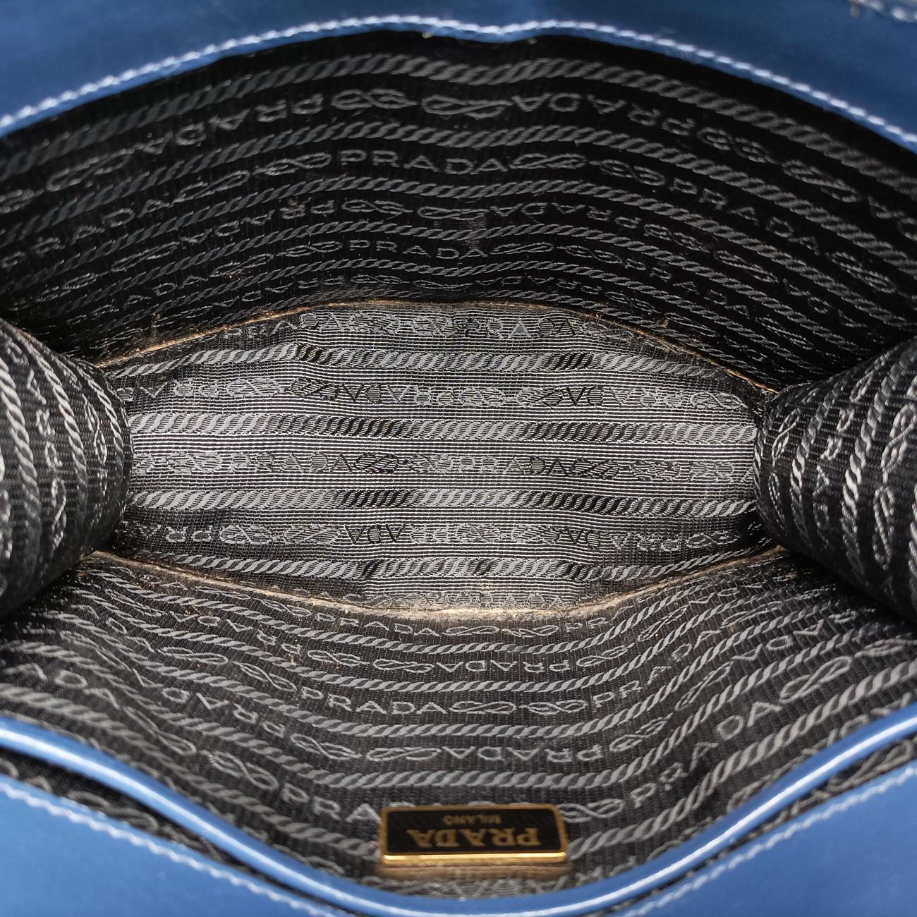 milano logo Blue Saffiano Leather 1BP012 204ミラノロゴ ブルー サフィアーノレザー 1BP012 204