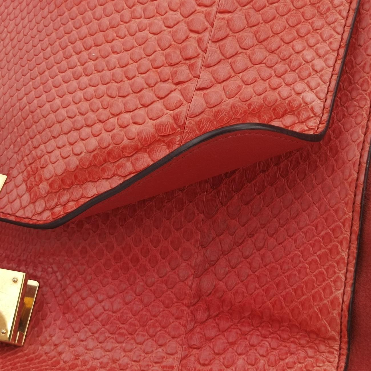 Trapèze orange Snakeskin × suede F-MP-0153トラペーズ オレンジ ヘビ革×スエード F-MP-0153