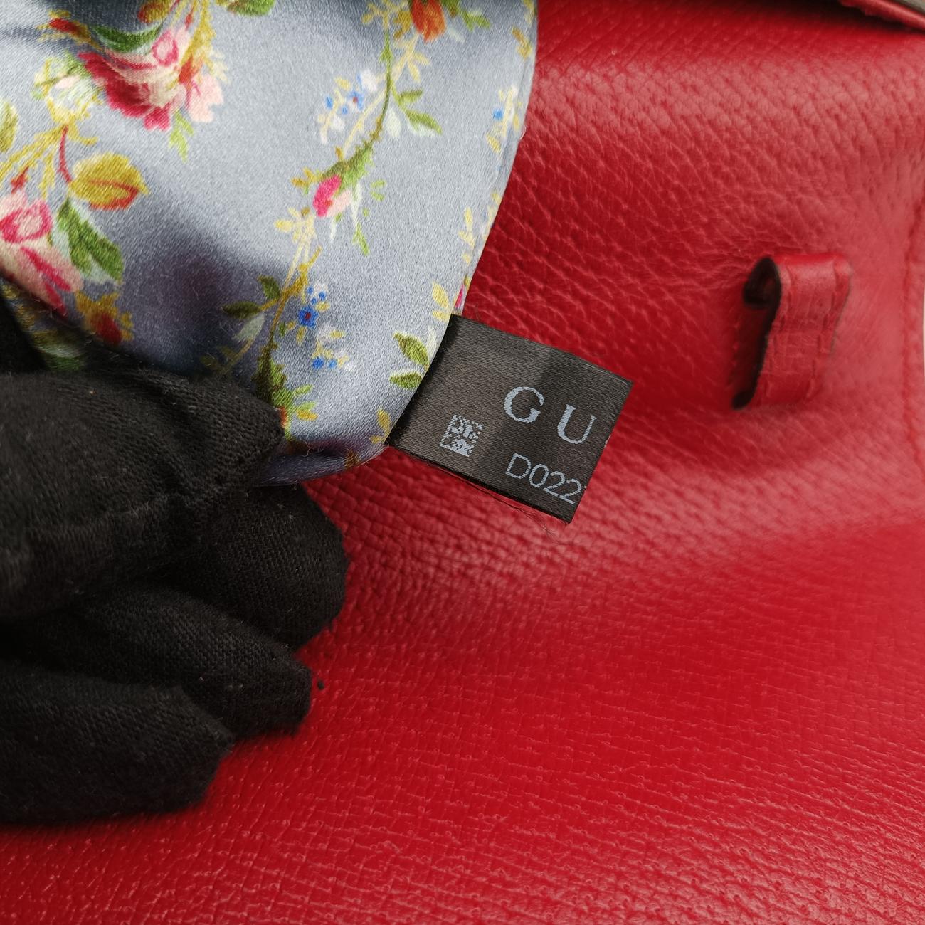 Bamboo Web butterfly Red×Multicolour Leather 488691 D022769366バンブー ウェビングライン バタフライ レッド×マルチカラー レザー 488691 D022769366