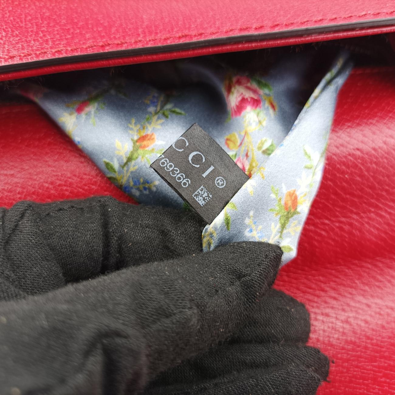 Bamboo Web butterfly Red×Multicolour Leather 488691 D022769366バンブー ウェビングライン バタフライ レッド×マルチカラー レザー 488691 D022769366