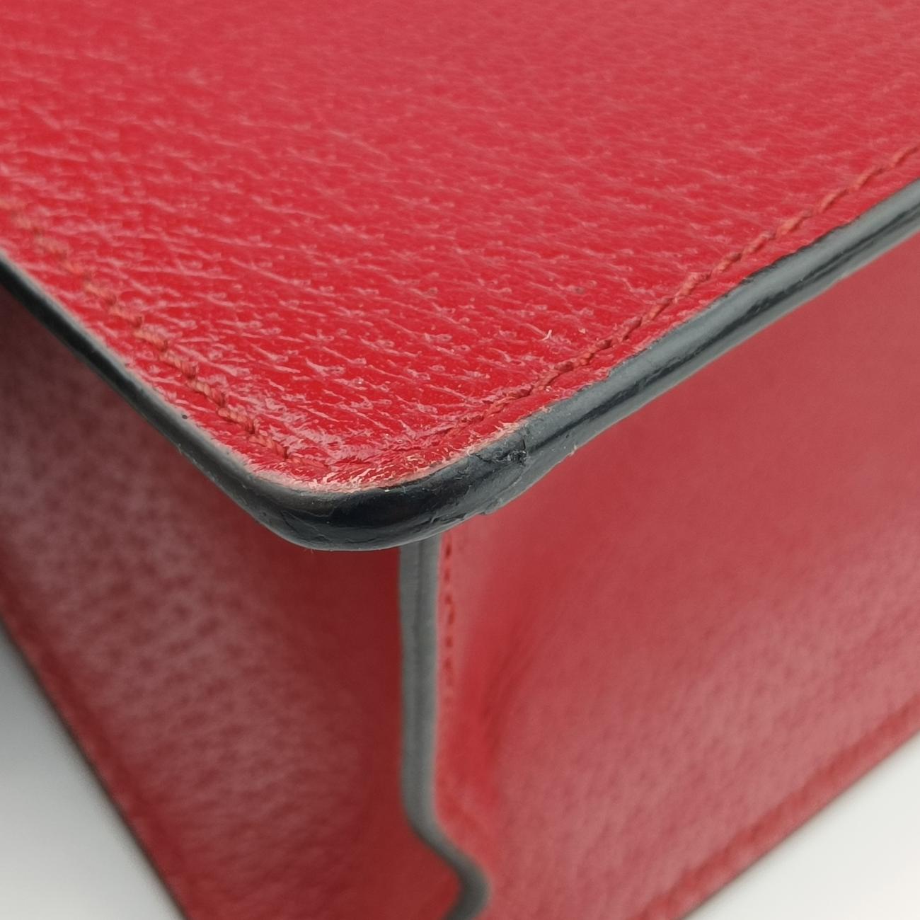 Bamboo Web butterfly Red×Multicolour Leather 488691 D022769366バンブー ウェビングライン バタフライ レッド×マルチカラー レザー 488691 D022769366