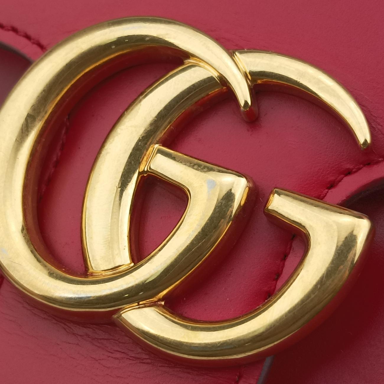 GG Marmont Red Leather 431384 E019728727GGマーモント レッド レザー 431384 E019728727