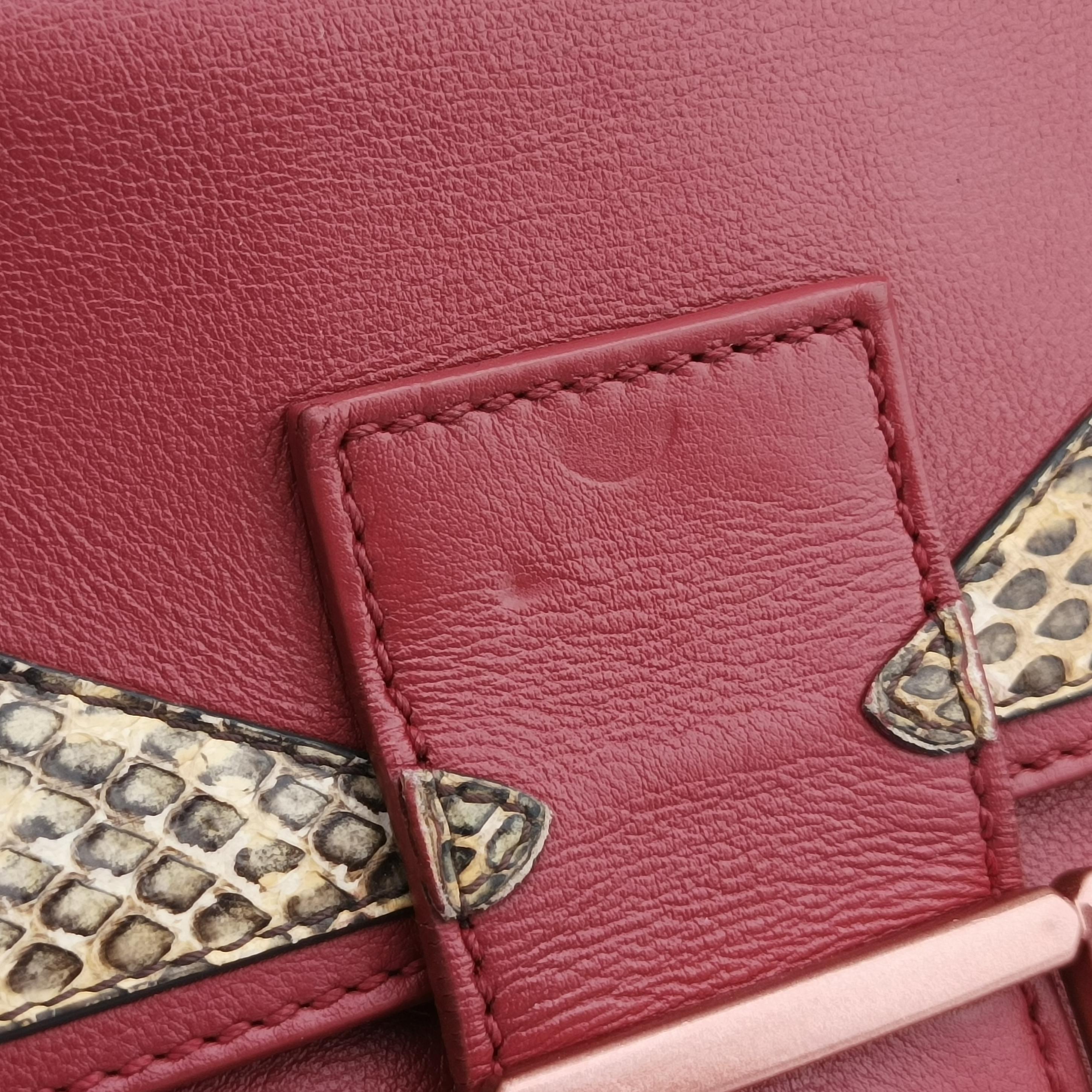 BAGUETTE Burgundy Leather x snakeskin 8BR600 8BR600-80Y-169-9851マンマバケット ワインレッド レザー×ヘビ革 8BR600 8BR600-80Y-169-9851