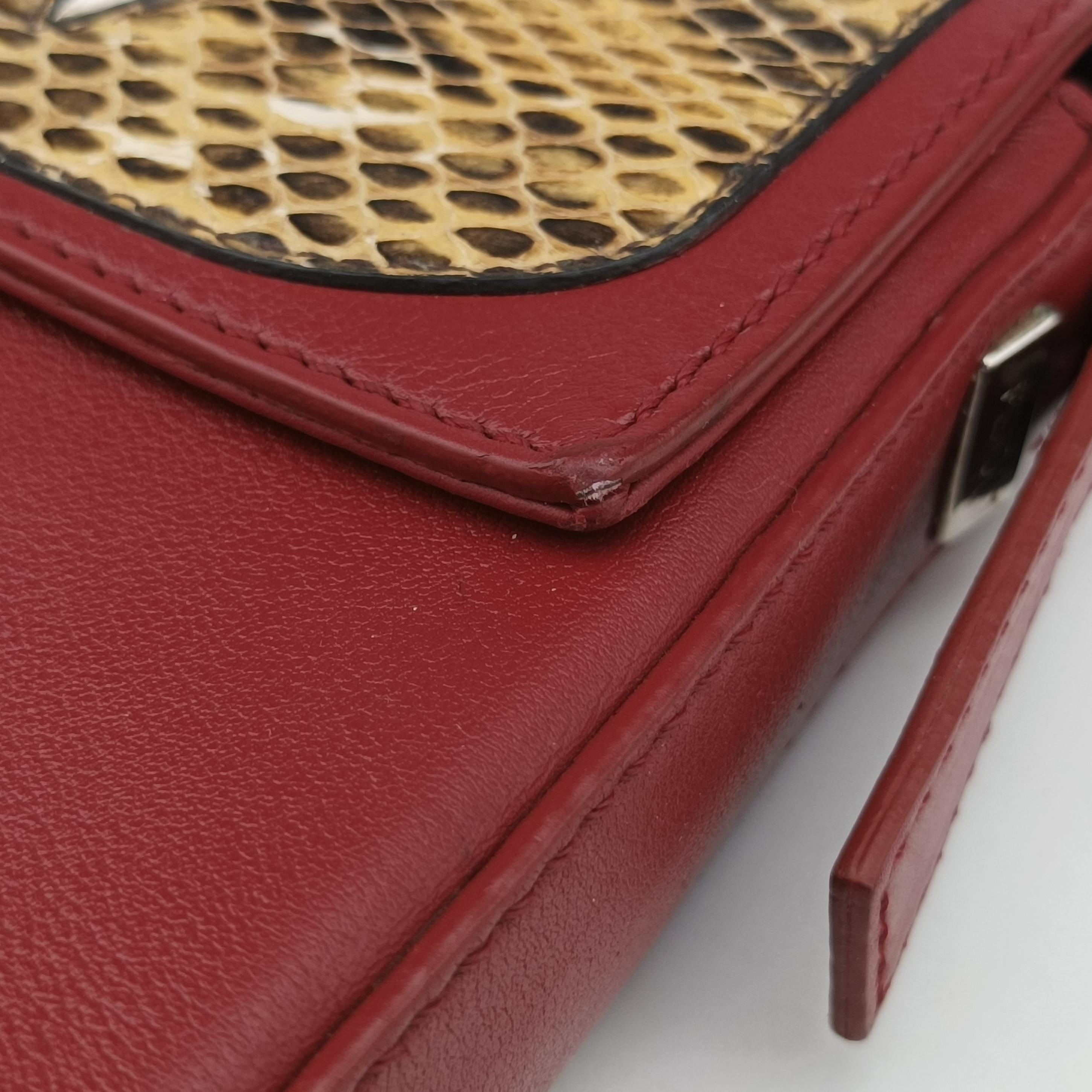 BAGUETTE Burgundy Leather x snakeskin 8BR600 8BR600-80Y-169-9851マンマバケット ワインレッド レザー×ヘビ革 8BR600 8BR600-80Y-169-9851