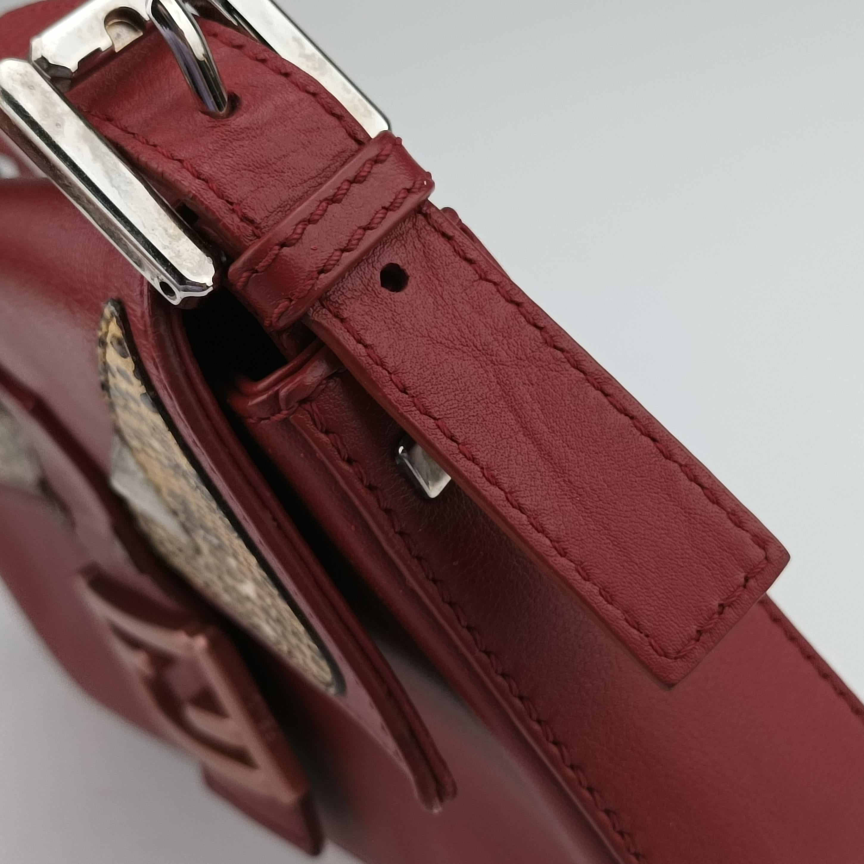 BAGUETTE Burgundy Leather x snakeskin 8BR600 8BR600-80Y-169-9851マンマバケット ワインレッド レザー×ヘビ革 8BR600 8BR600-80Y-169-9851