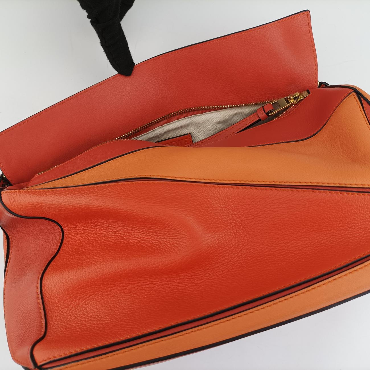 Puzzle Bag Medium orange×Multicolour Leather 061710パズルバッグ ミディアム オレンジ×マルチカラー レザー 061710