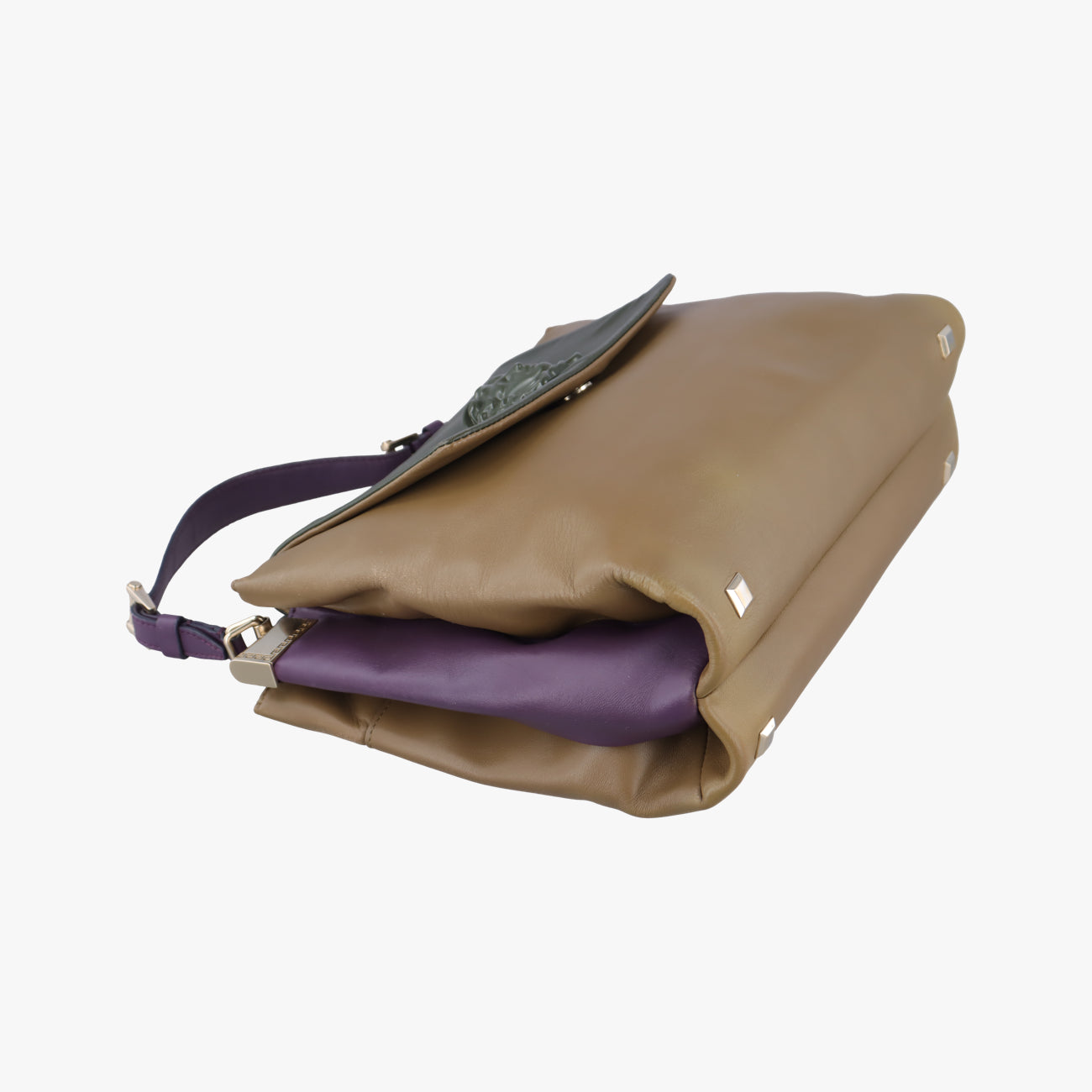 La Medusa Beige x Green x Purple Leather CLG 264 076 360 176ラ メデューサ ベージュ×グリーン×パープル レザー CLG 264 076 360 176