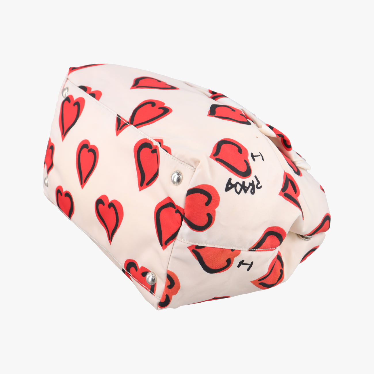 Heart Pattern White× Red× black Nylon 14ハートパターン ホワイト×レッド×ブラック ナイロン 14