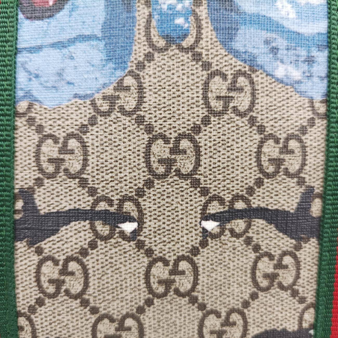 GG Supreme Sherry Line Brown×Multicolour PVC coated canvas 493610 H021891115GGスプリーム シェリーライン ブラウン×マルチカラー PVCコーティングキャンバス 493610 H021891115