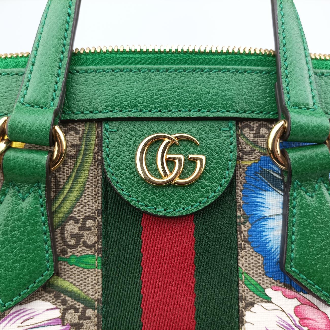 Ophidia Beige×Green×Multicolour PVC coated canvas 547551 F030575041オフィディア ベージュ×グリーン×マルチカラー PVCコーティングキャンバス 547551 F030575041