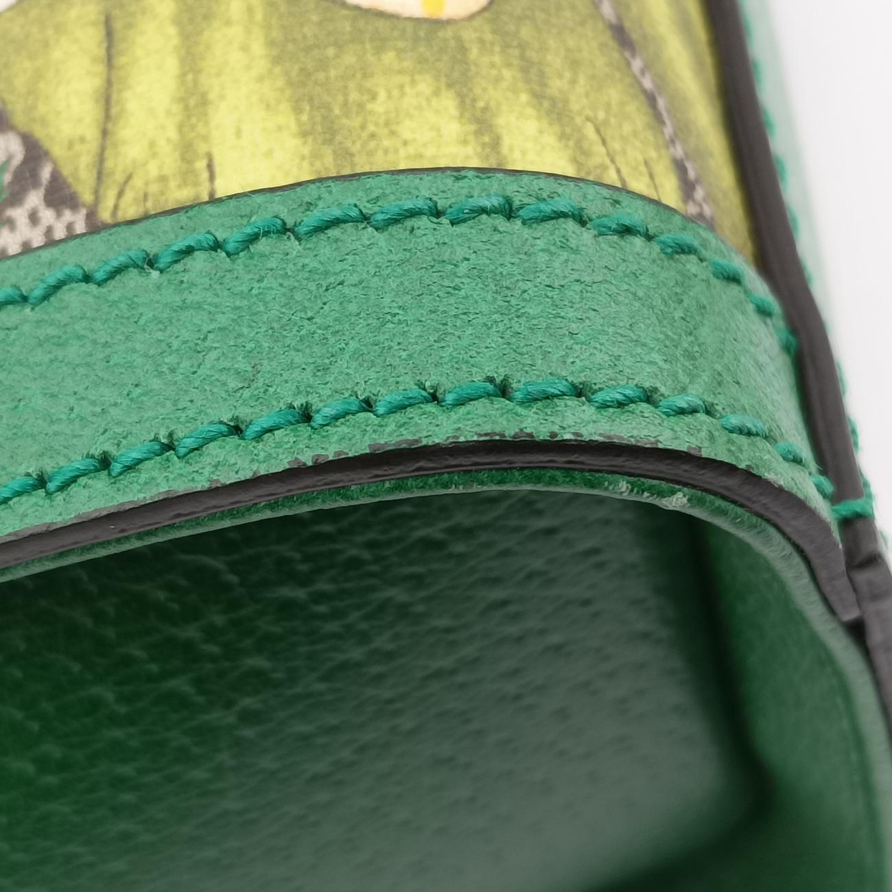 Ophidia Beige×Green×Multicolour PVC coated canvas 547551 F030575041オフィディア ベージュ×グリーン×マルチカラー PVCコーティングキャンバス 547551 F030575041