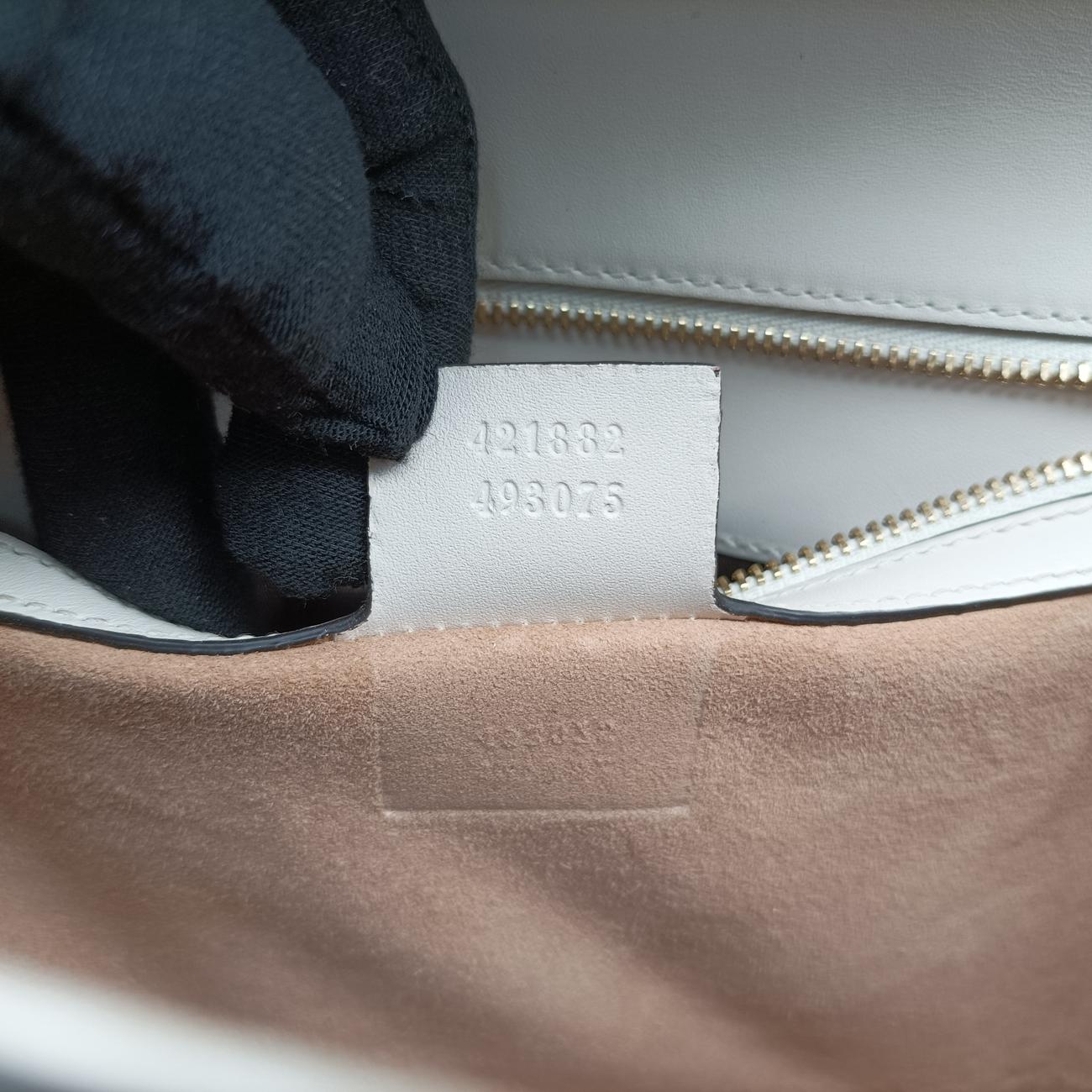 Sylvie white× black× red Leather 421882 I022123214シルヴィ ホワイト×ブラック×レッド レザー 421882 I022123214