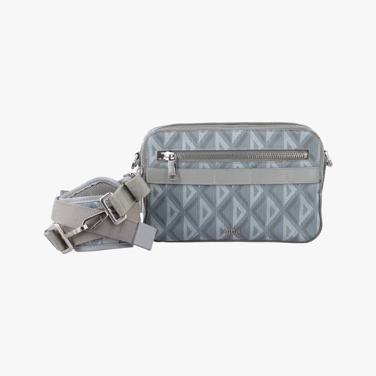 【良品】Christian Diorパテントレザー ボディバッググレー CHRISTIAN DIOR レディディオール ミニ サテン/グレー ハンドバッグ