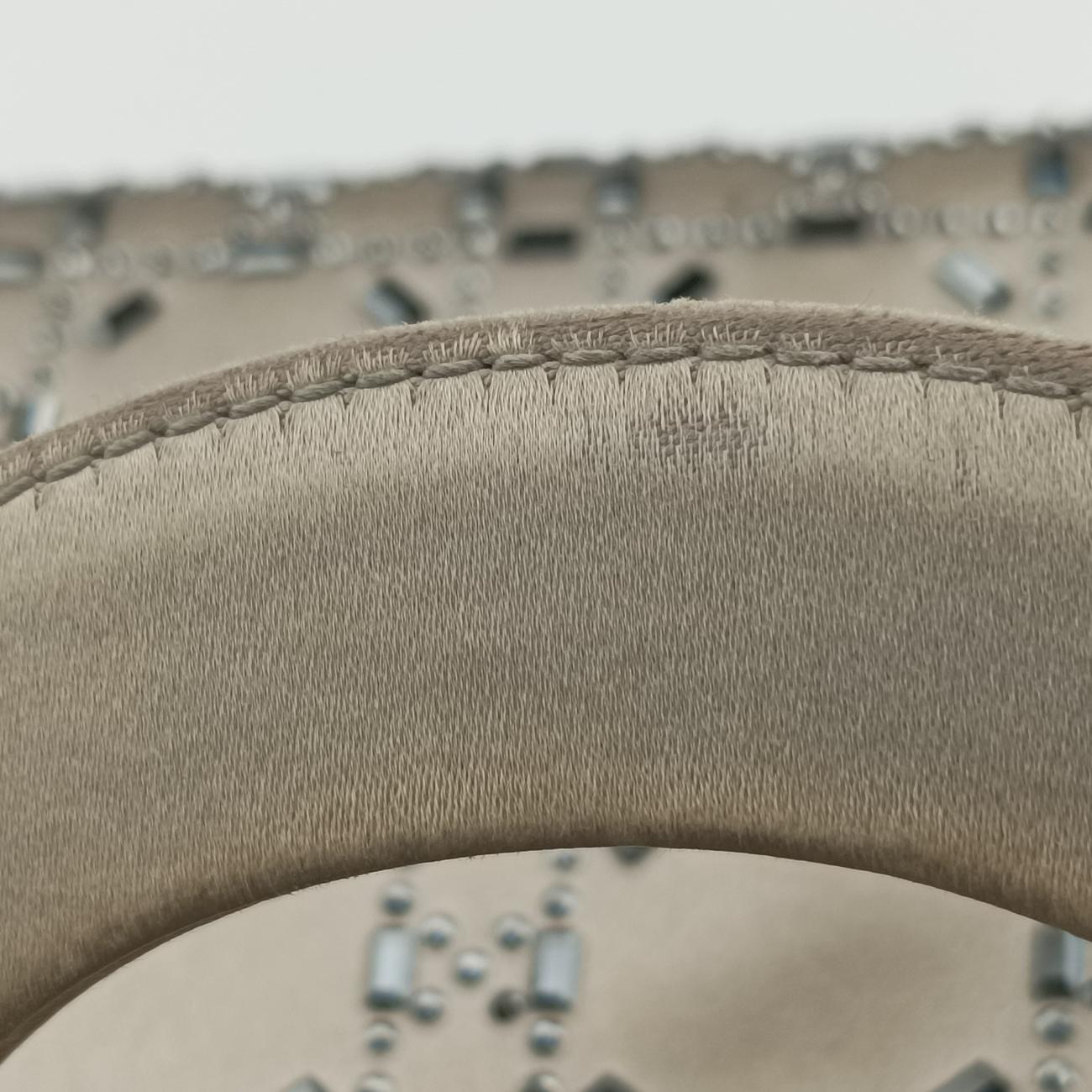 Satin Crystal Cannage Mini Lady Dior Grey satin 02-MA-1118サテンクリスタル カナージュ ミニ レディ ディオール グレー サテン 02-MA-1118