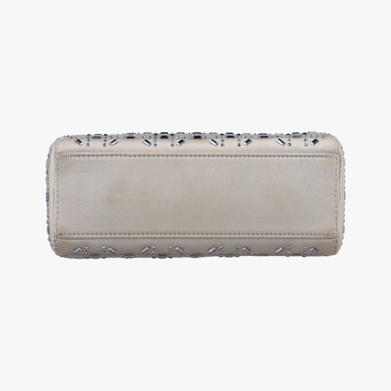 Satin Crystal Cannage Mini Lady Dior Grey satin 02-MA-1118サテンクリスタル カナージュ ミニ レディ ディオール グレー サテン 02-MA-1118