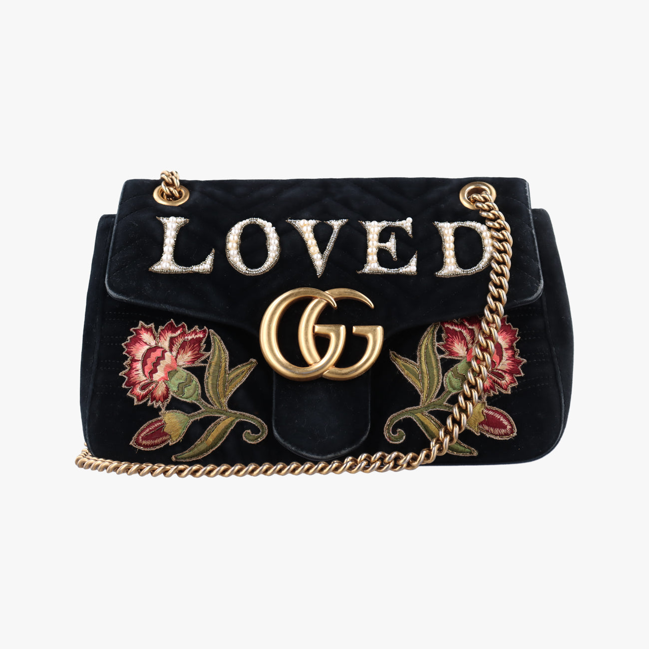 GG Marmont Black×multicolor velour 443496 E022580653GGマーモント ブラック×マルチカラー ベルベット 443496 E022580653