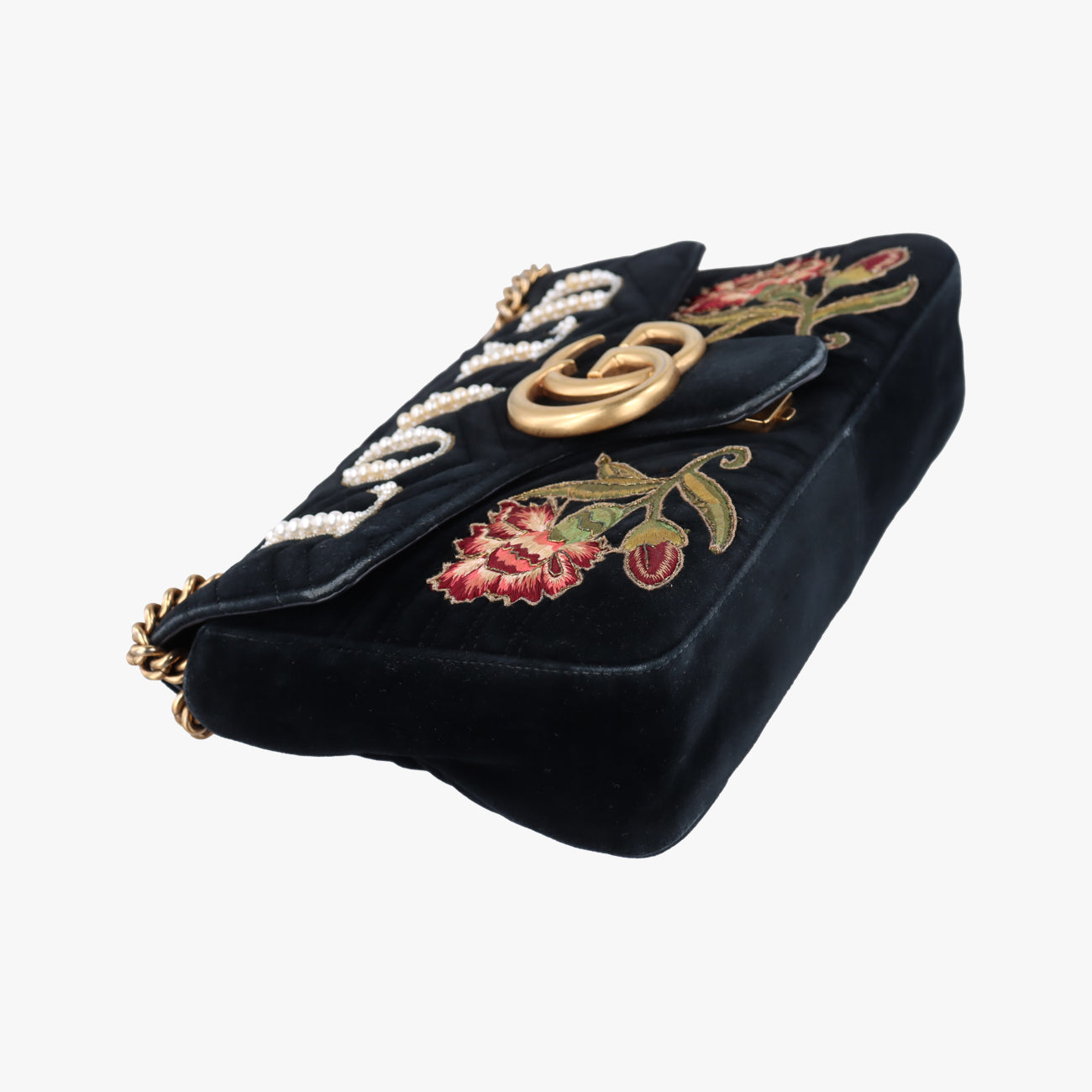 GG Marmont Black×multicolor velour 443496 E022580653GGマーモント ブラック×マルチカラー ベルベット 443496 E022580653