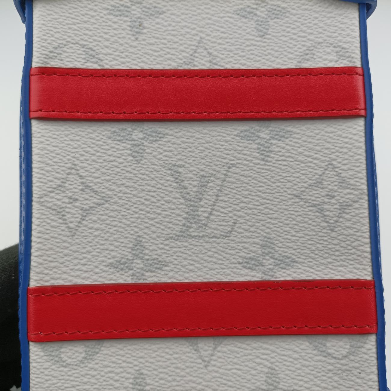 LV x NBA SOFT TRANK  PHONE BOX Antarctica x Red x White Monogram Canvas×calf leather M80101 TJ4220 IC ChipLV x NBA ソフトトランク フォーンボックス アンタークティカ×レッド×ホワイト モノグラムキャンバス×カーフレザー M80101 TJ4220 ICチップ