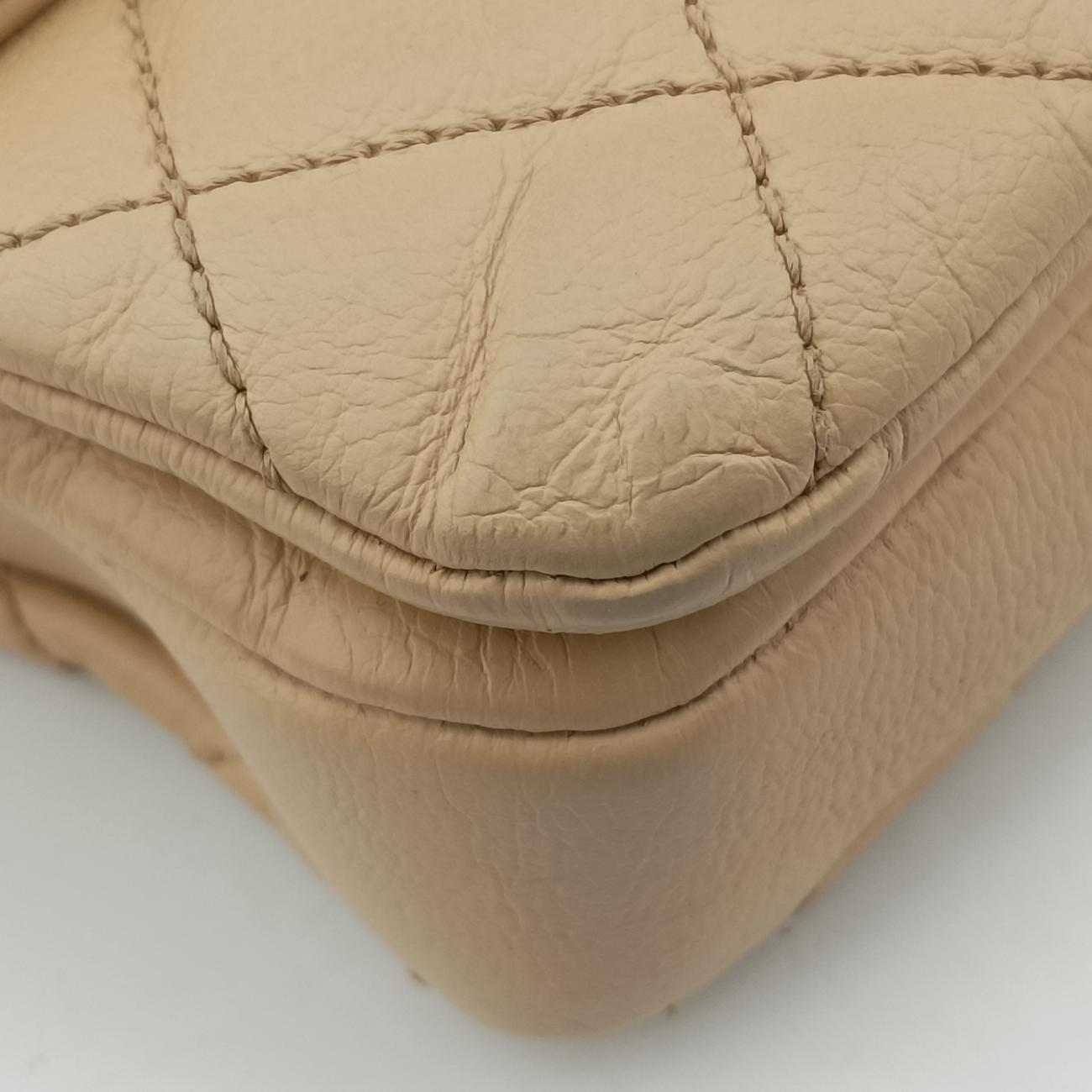 CC Logo Matelasse Urban Day Flap Beige Leather A67488 17673599CCロゴ マトラッセ アーバンデイ フラップ ベージュ レザー A67488 17673599