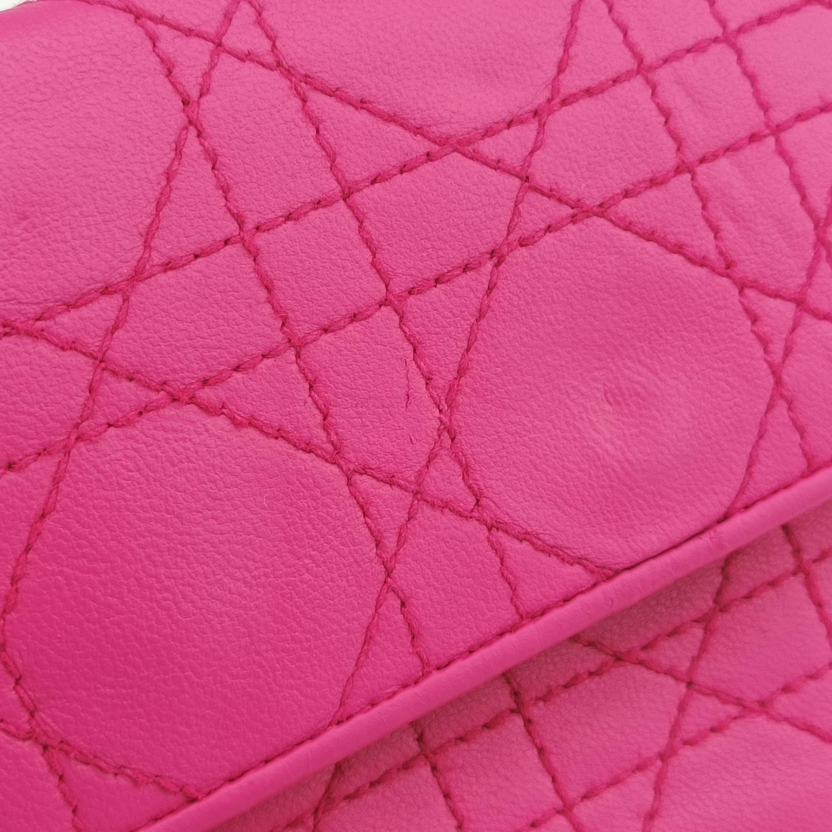 Lady Dior cannage Pink lambskin 02-LU-0143レディディオール カナージュ ピンク ラムスキン 02-LU-0143