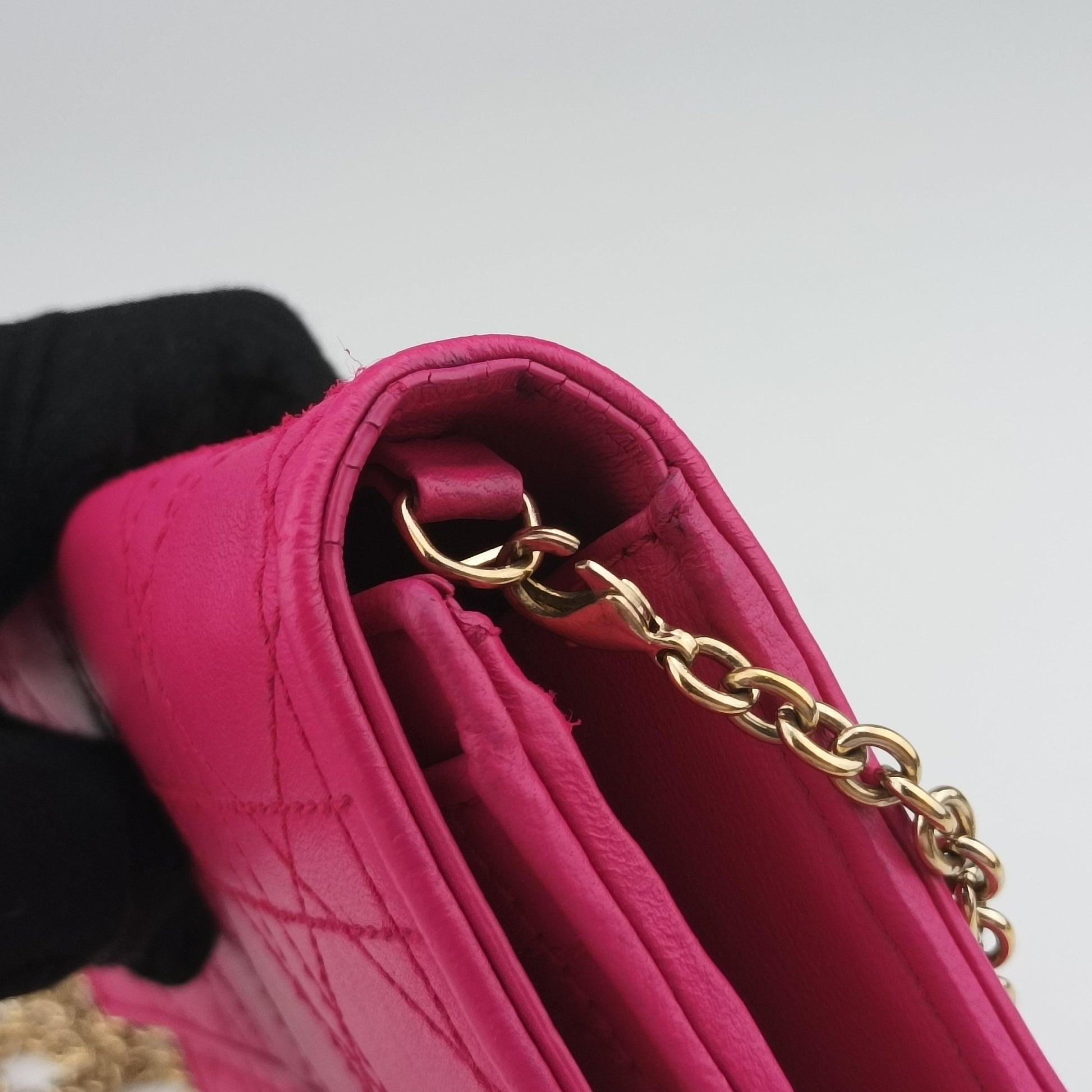 Lady Dior cannage Pink lambskin 02-LU-0143レディディオール カナージュ ピンク ラムスキン 02-LU-0143