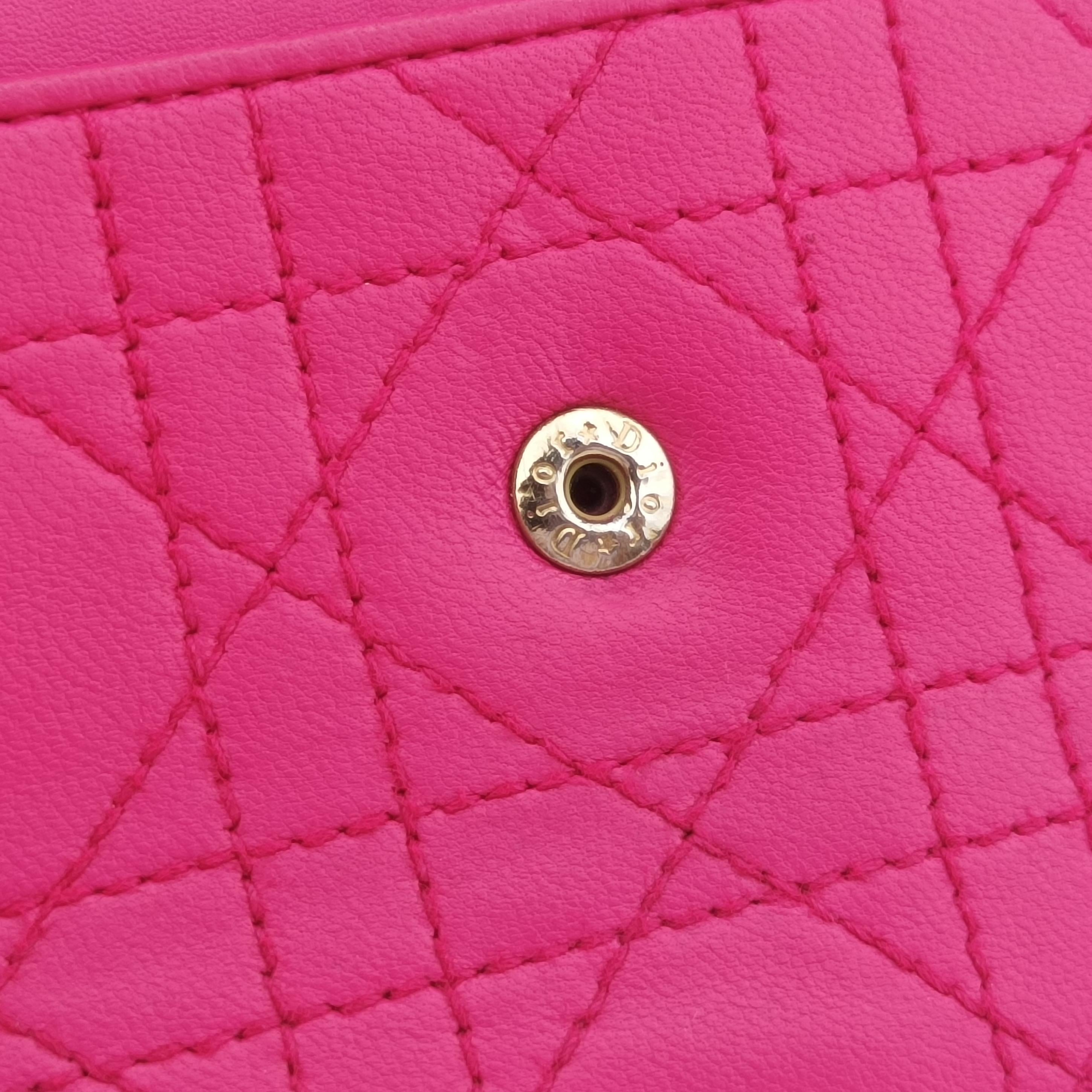 Lady Dior cannage Pink lambskin 02-LU-0143レディディオール カナージュ ピンク ラムスキン 02-LU-0143