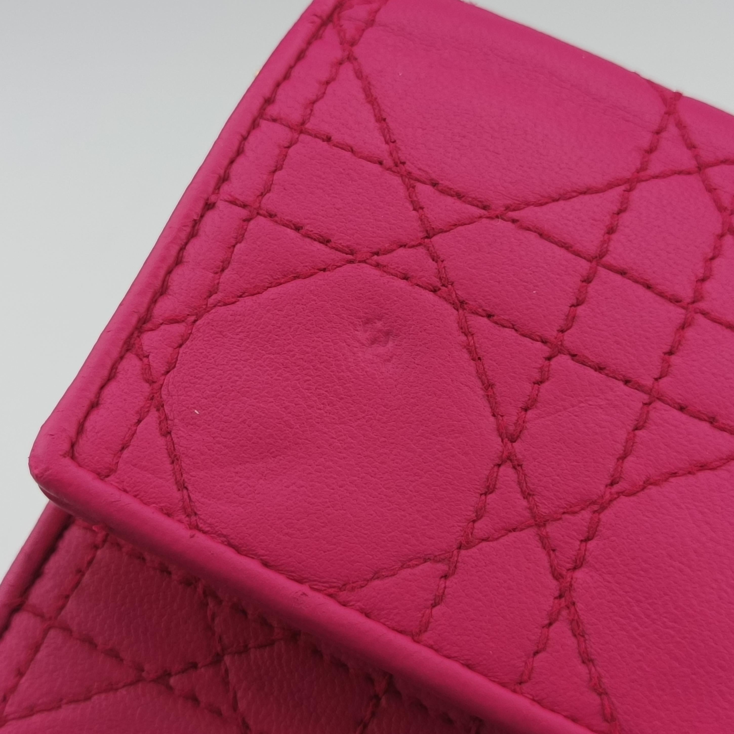 Lady Dior cannage Pink lambskin 02-LU-0143レディディオール カナージュ ピンク ラムスキン 02-LU-0143