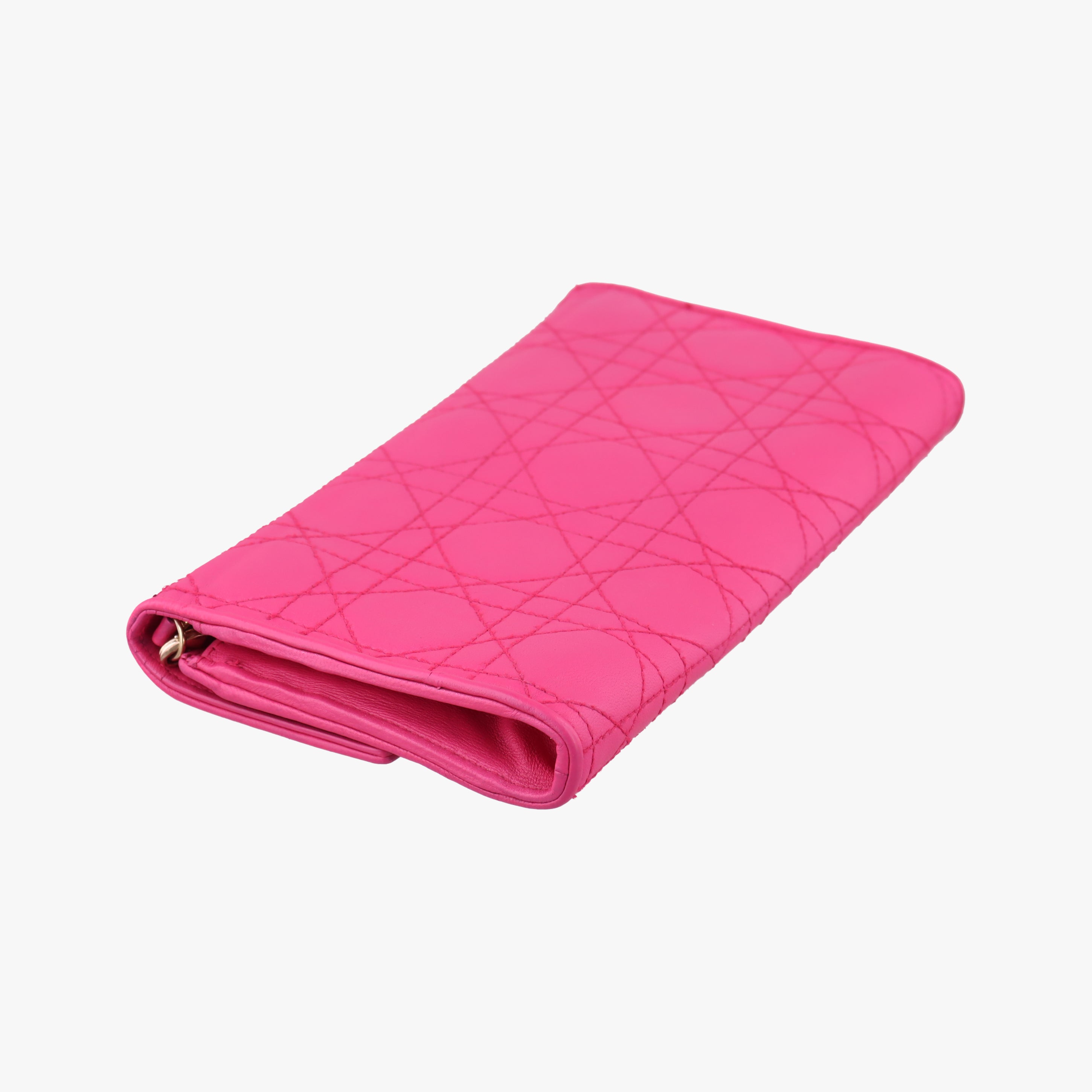 Lady Dior cannage Pink lambskin 02-LU-0143レディディオール カナージュ ピンク ラムスキン 02-LU-0143