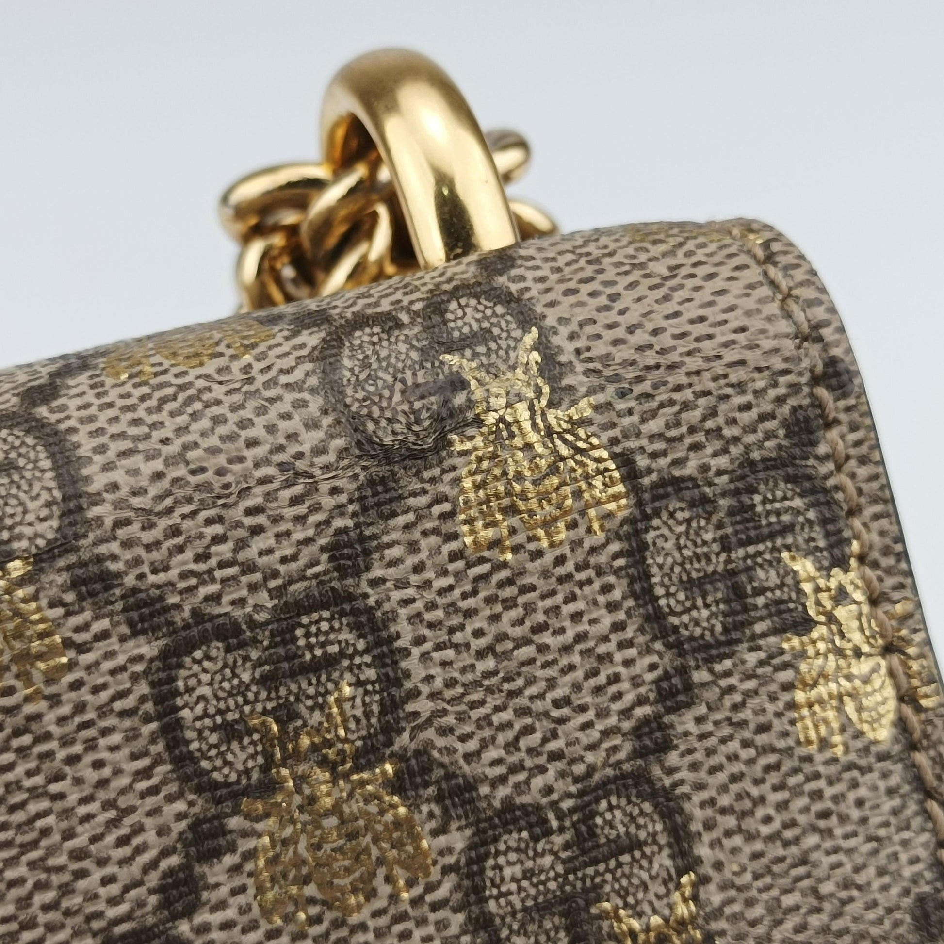 Padlock beige×Multicolour PVC coated canvas 409487 G026494280パドロック ベージュ×マルチカラー PVCコーティングキャンバス 409487 G026494280