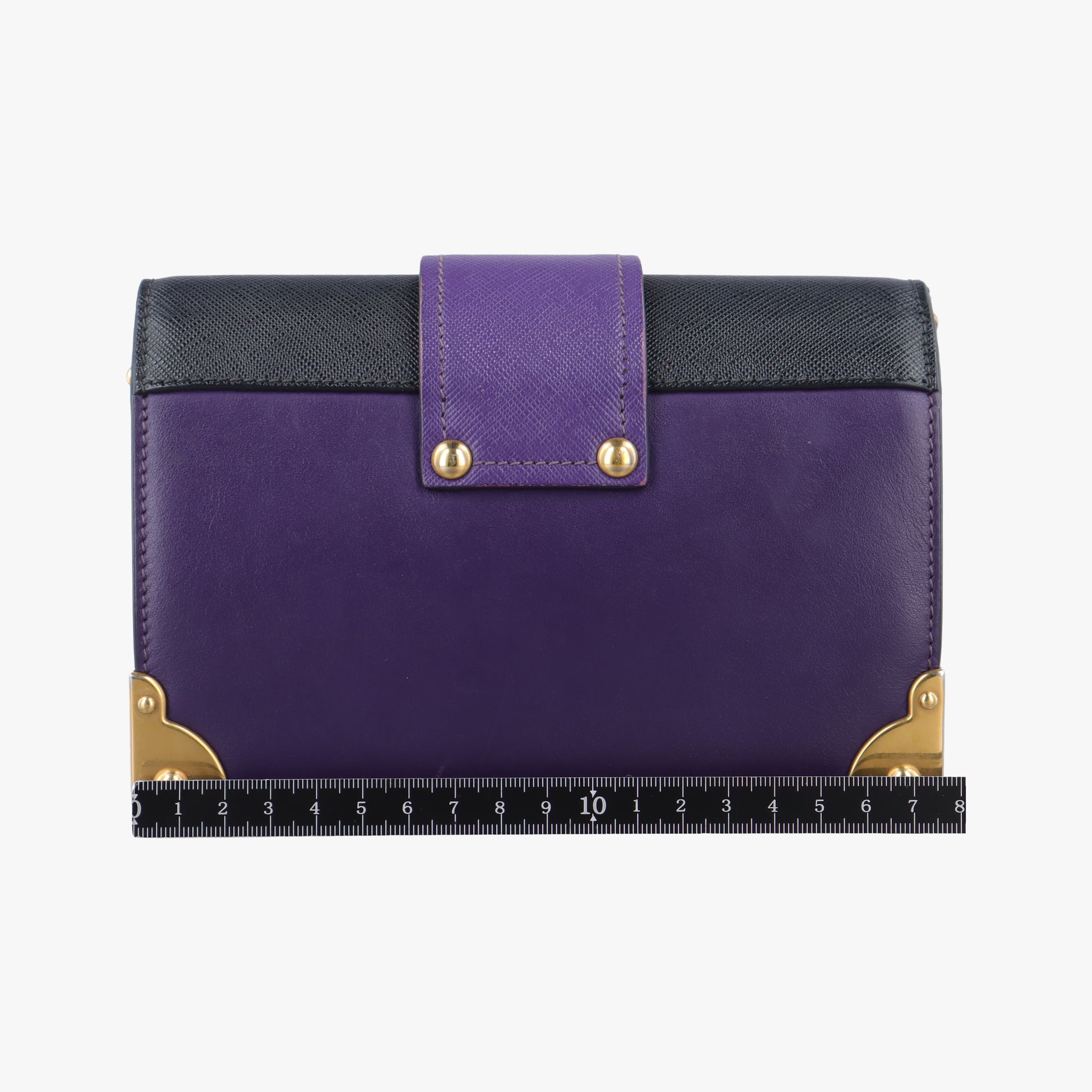Cahier Purple×Black Leather×SAFFIANO 1BD045 25カイエ パープル×ブラック レザー×サフィアーノ 1BD045 25