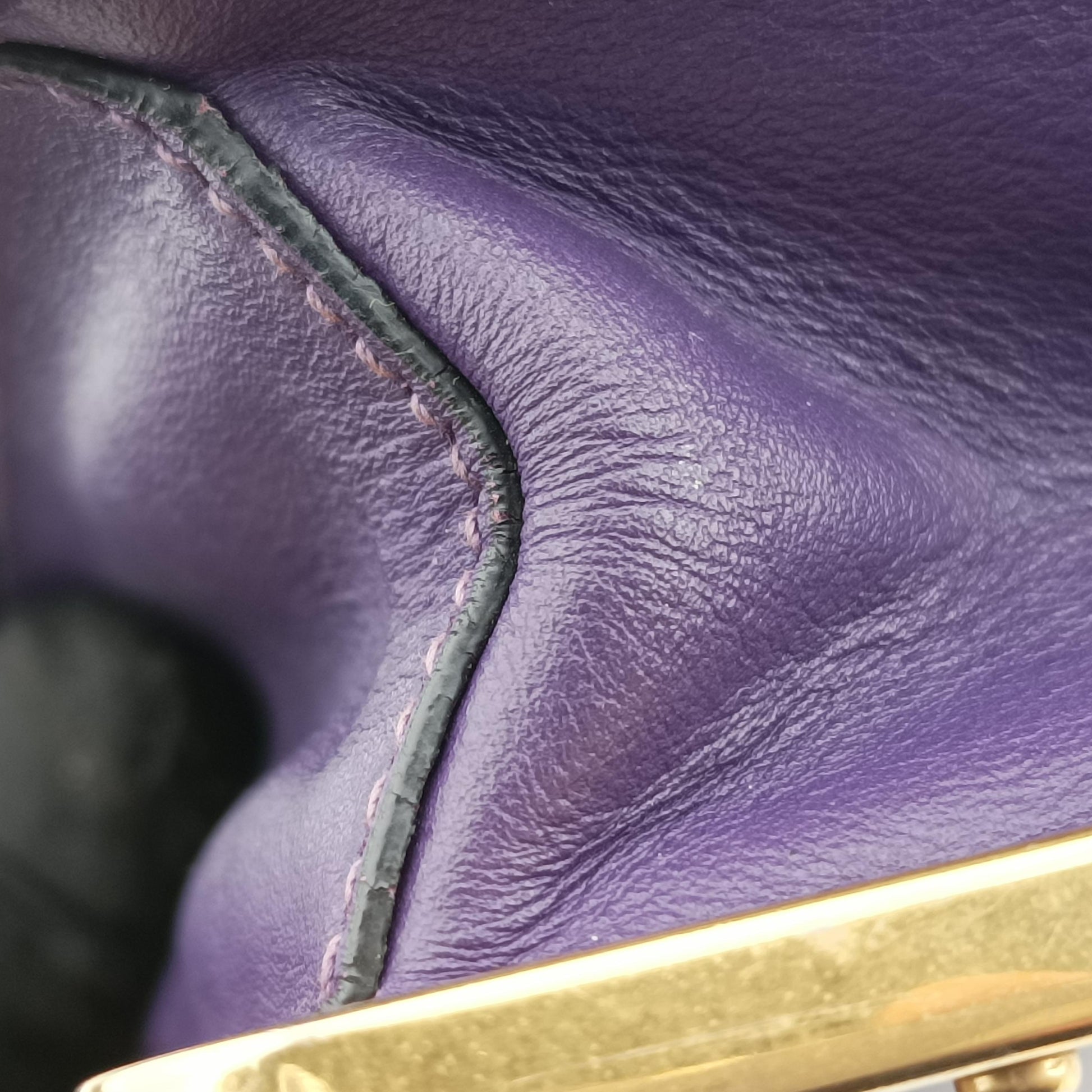 Cahier Purple×Black Leather×SAFFIANO 1BD045 25カイエ パープル×ブラック レザー×サフィアーノ 1BD045 25