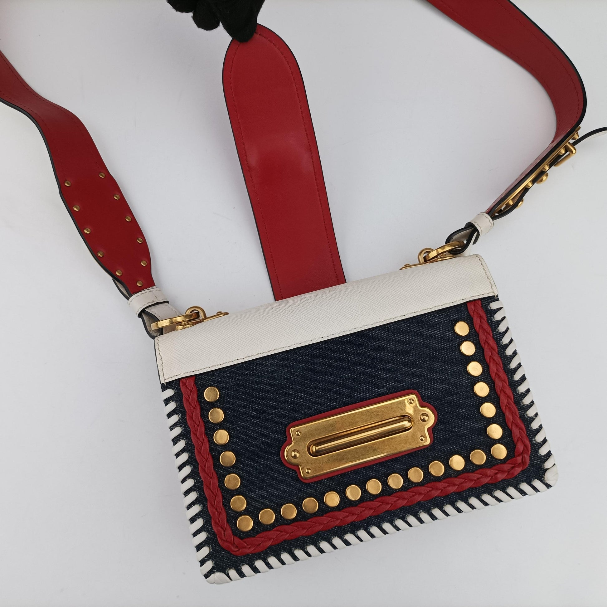 Cahier  tassen Leder Multicolour Leather×Denim 1BD045 25カイエ タッセン レダー マルチカラー レザー×デニム 1BD045 25