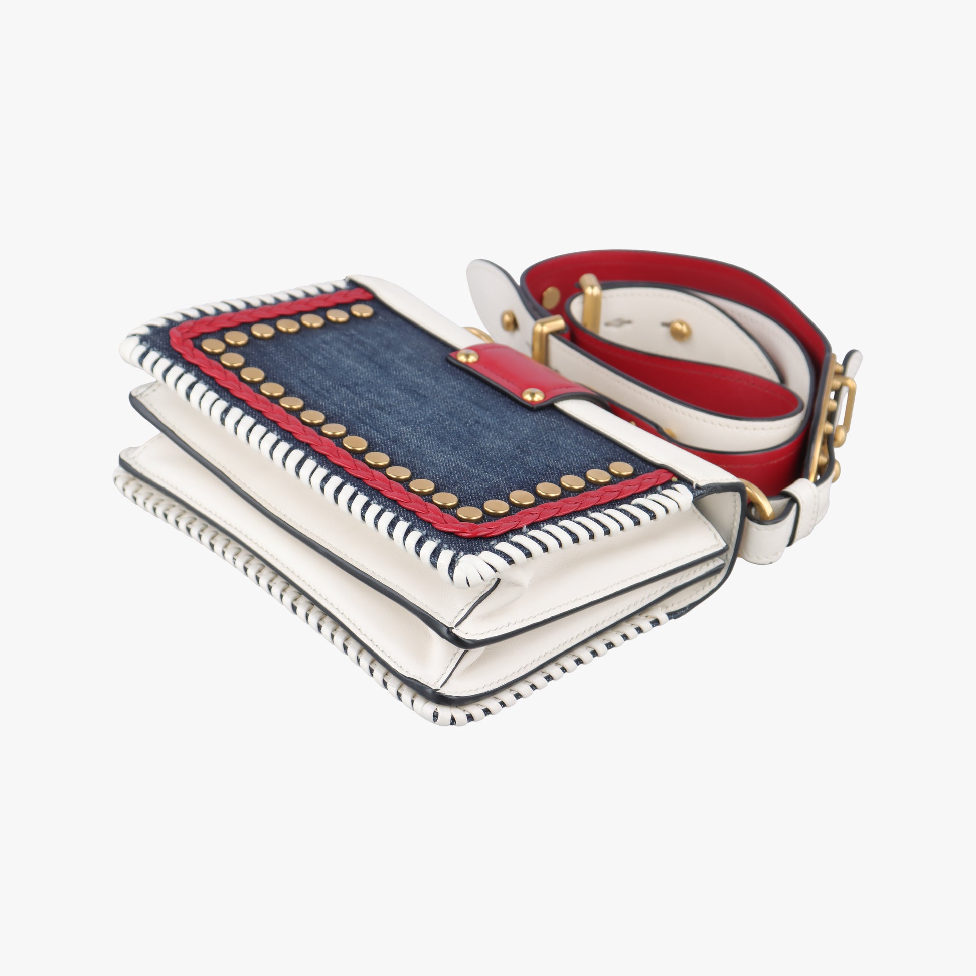 Cahier  tassen Leder Multicolour Leather×Denim 1BD045 25カイエ タッセン レダー マルチカラー レザー×デニム 1BD045 25