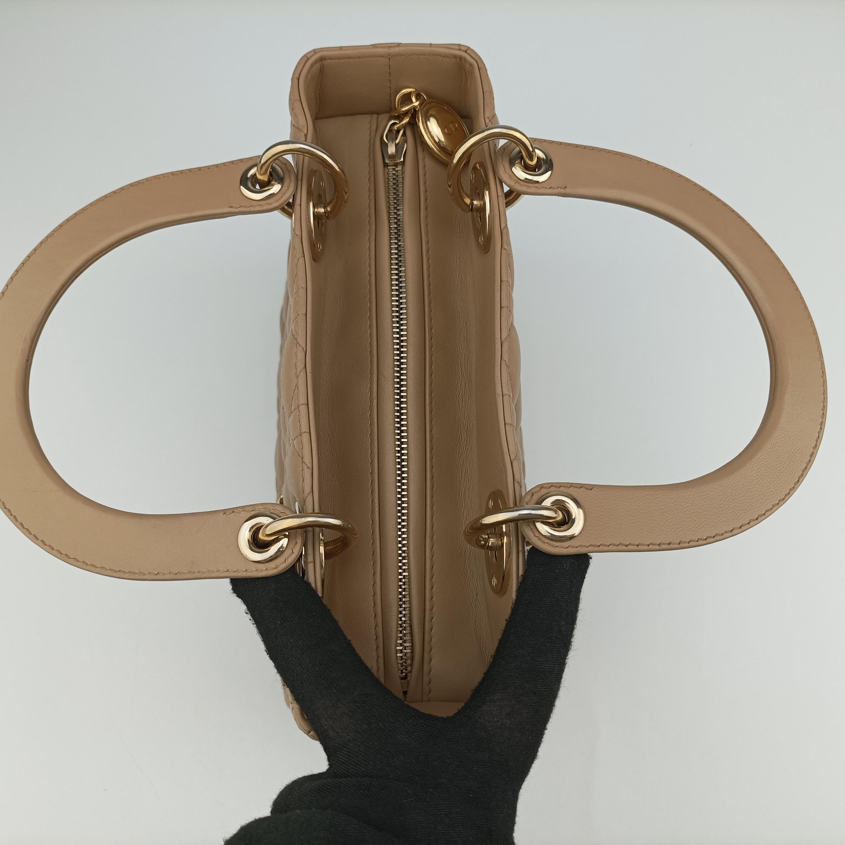 Lady Dior Beige lambskin 08-MA-0112レディディオール ベージュ ラムスキン 08-MA-0112