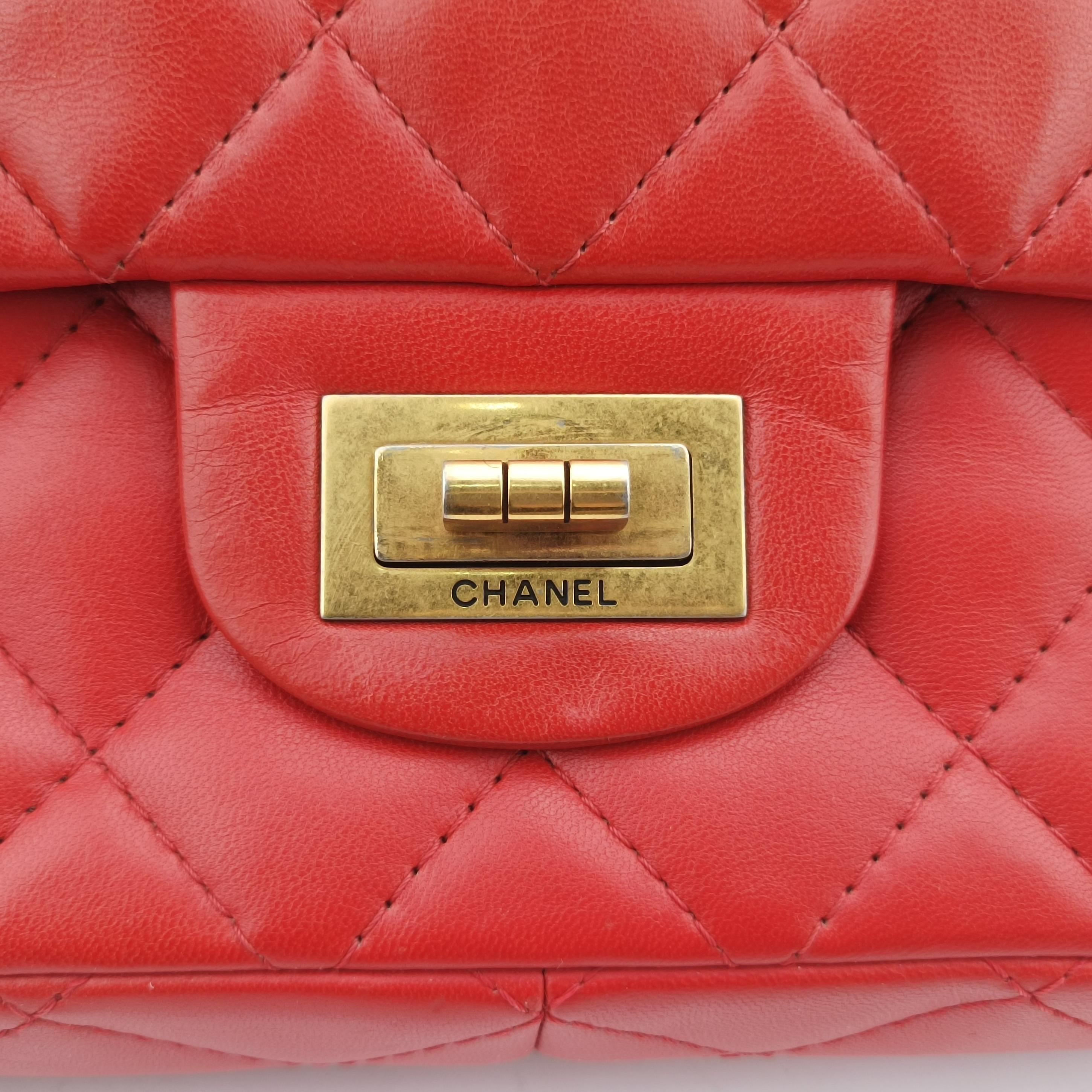 2.55 double flap Matelasse Red lambskin A37590 138491752.55 ダブルフラップマトラッセ レッド ラムスキン A37590 13849175