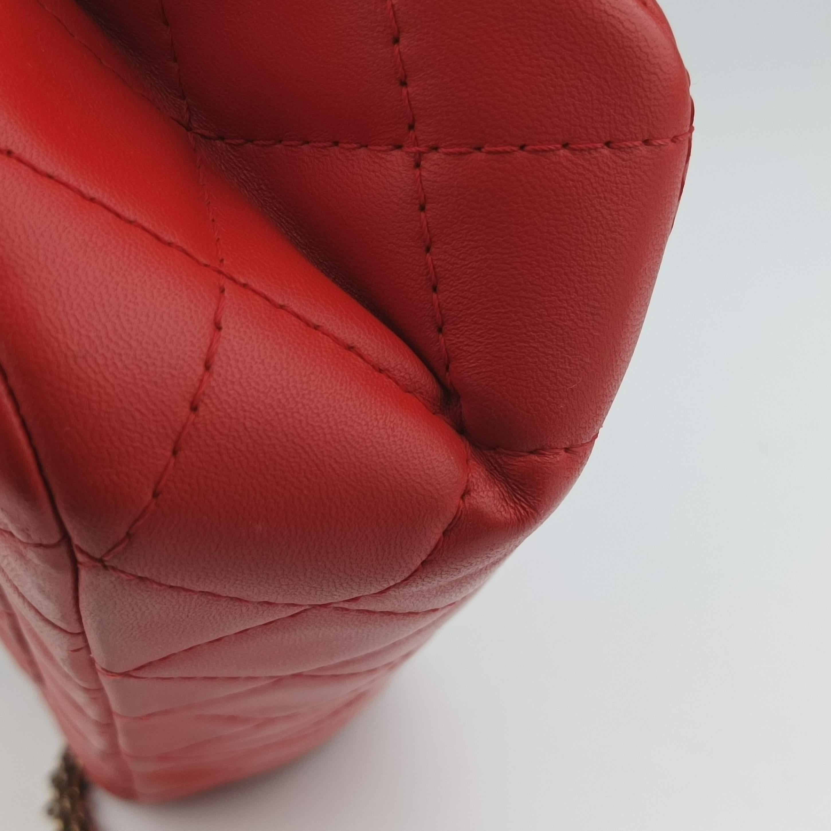 2.55 double flap Matelasse Red lambskin A37590 138491752.55 ダブルフラップマトラッセ レッド ラムスキン A37590 13849175