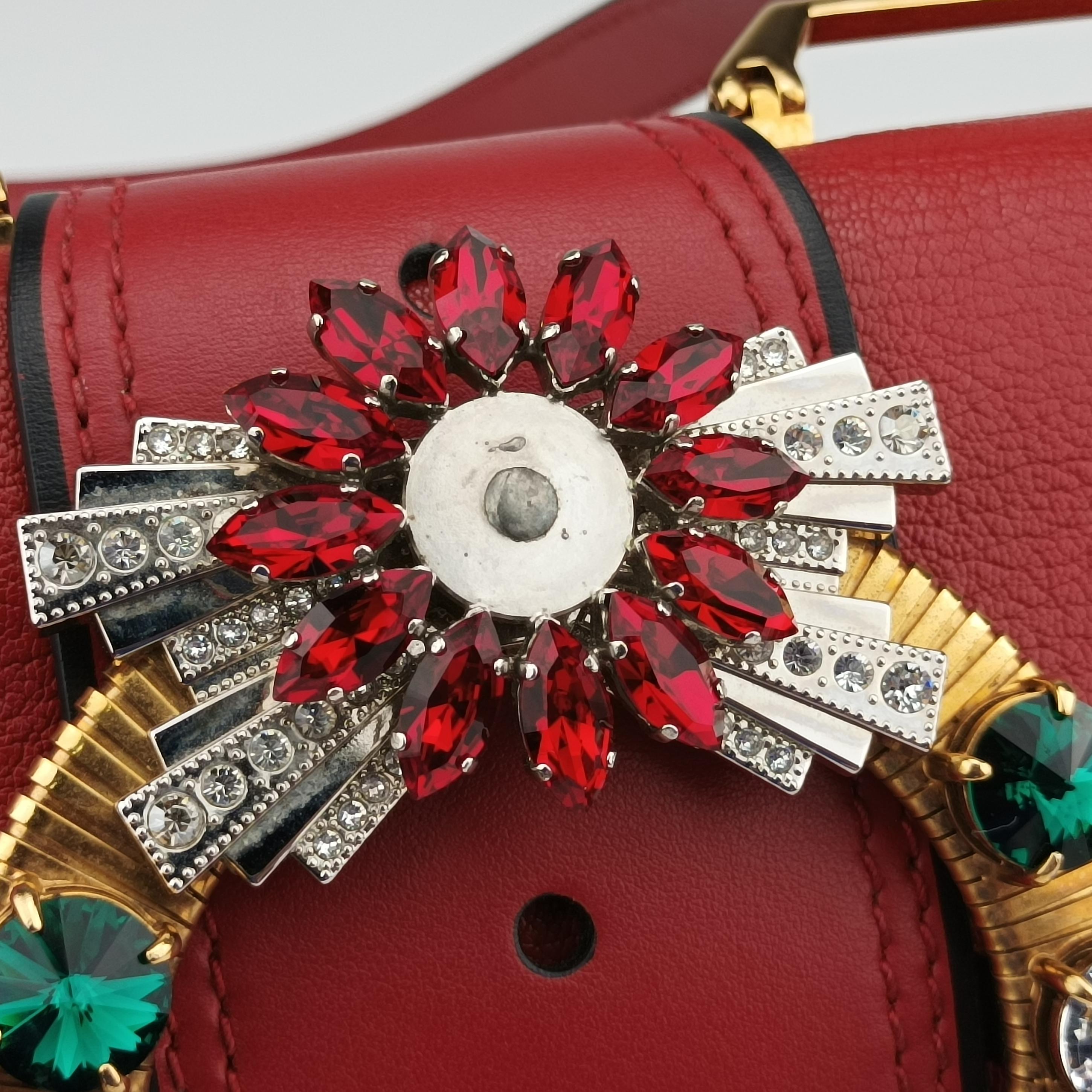 Miu Lady Red×multicolor Leather 37ミュウレディ レッド×マルチカラー レザー 37