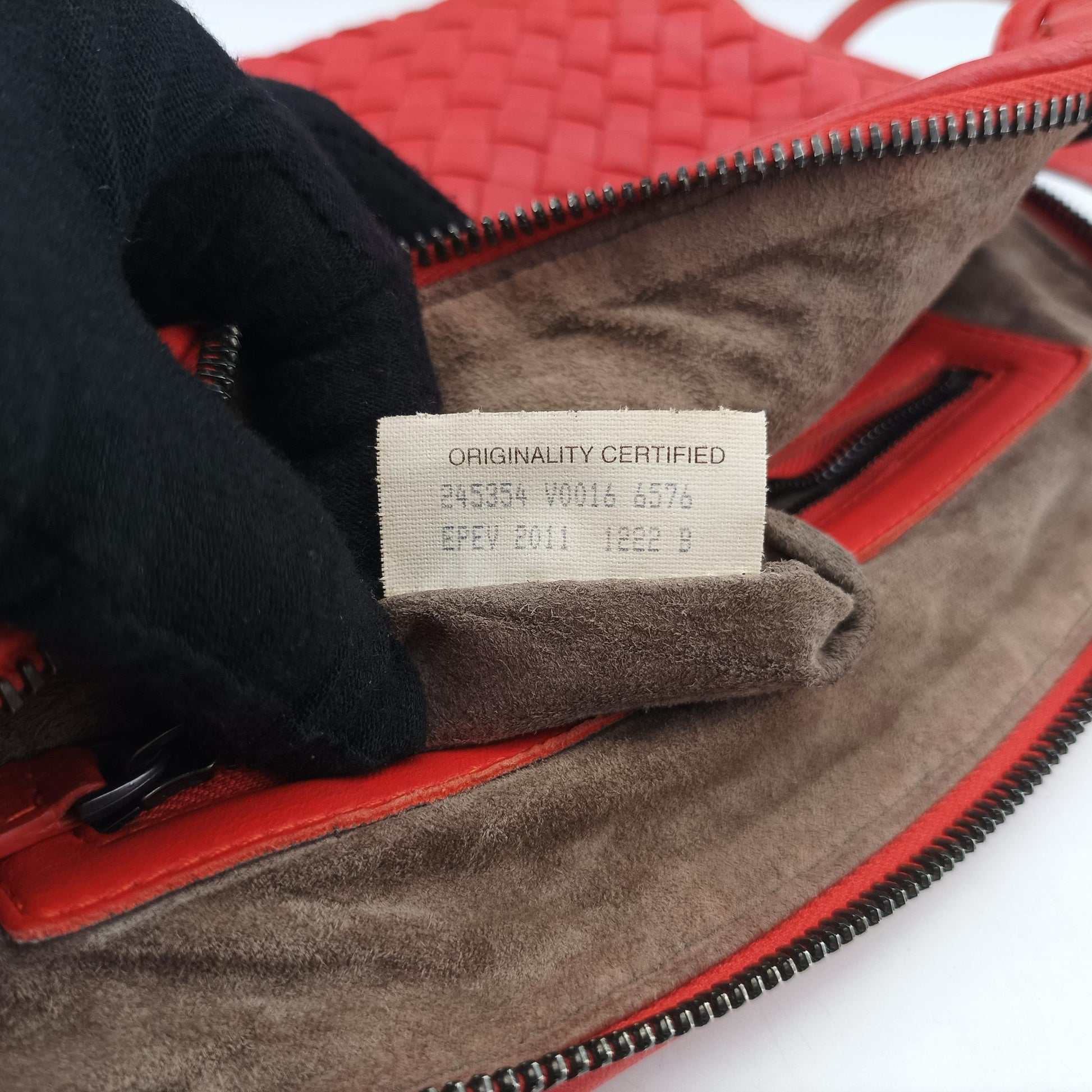 NODINI Intrecciato Orange lambskin 245354 V0016 6576 EPEV 2011 1222 Bノディーニ イントレチャート オレンジ ラムスキン 245354 V0016 6576 EPEV 2011 1222 B