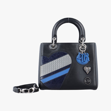 Lady Dior Black×multicolor leather 12-BO-0175レディディオール ブラック×マルチカラー レザー 12-BO-0175