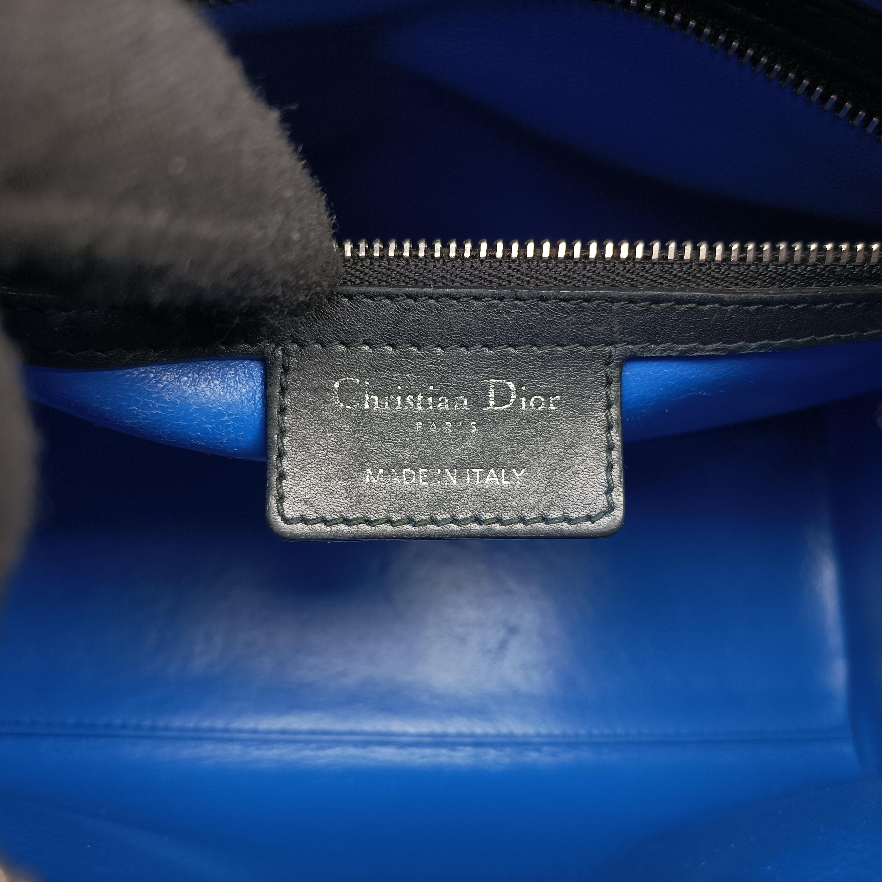 Lady Dior Black×multicolor leather 12-BO-0175レディディオール ブラック×マルチカラー レザー 12-BO-0175