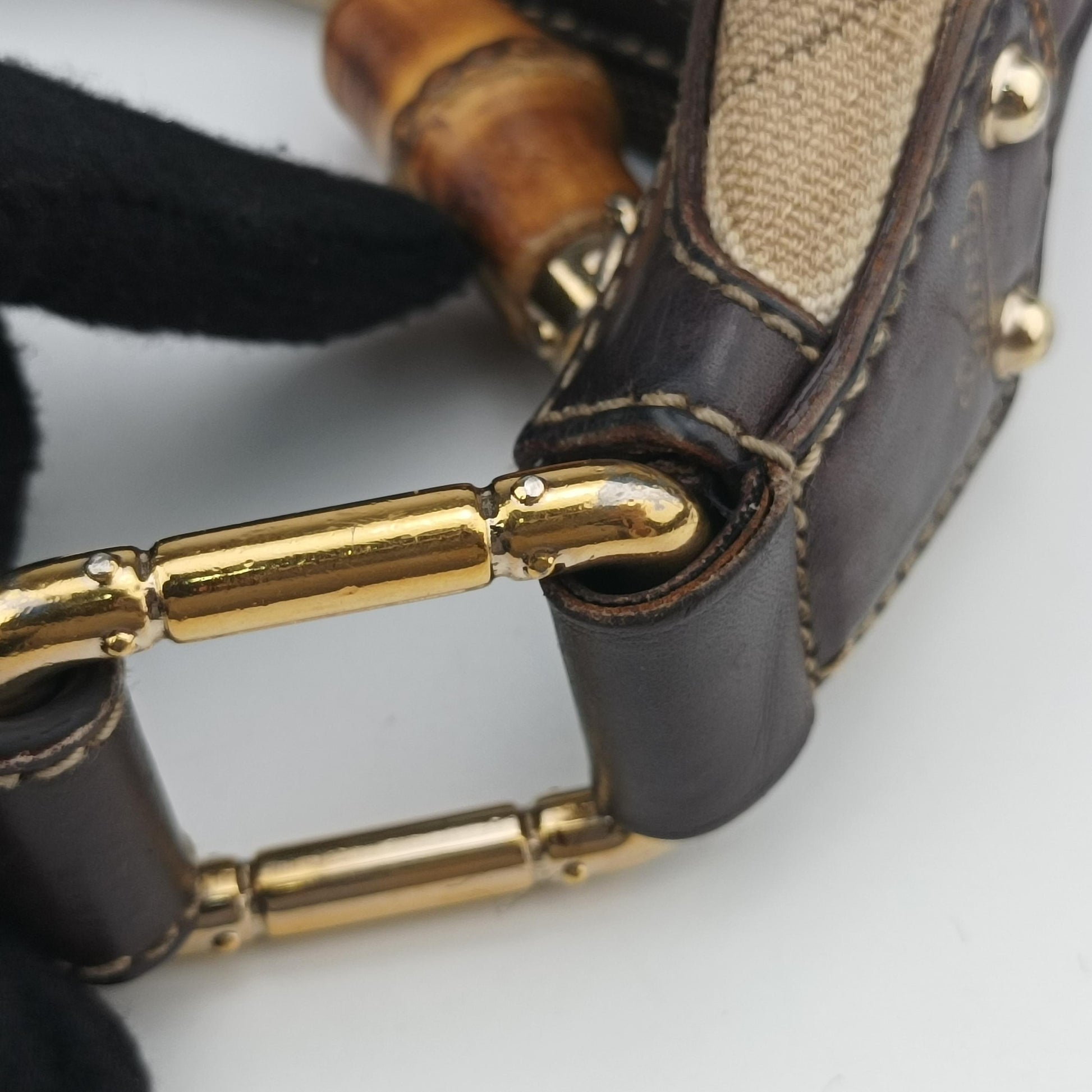 Horsebit Brown×beige×Multicolour Canvas 152468 ホースビット ブラウン×ベージュ×マルチカラー キャンバス 152468 