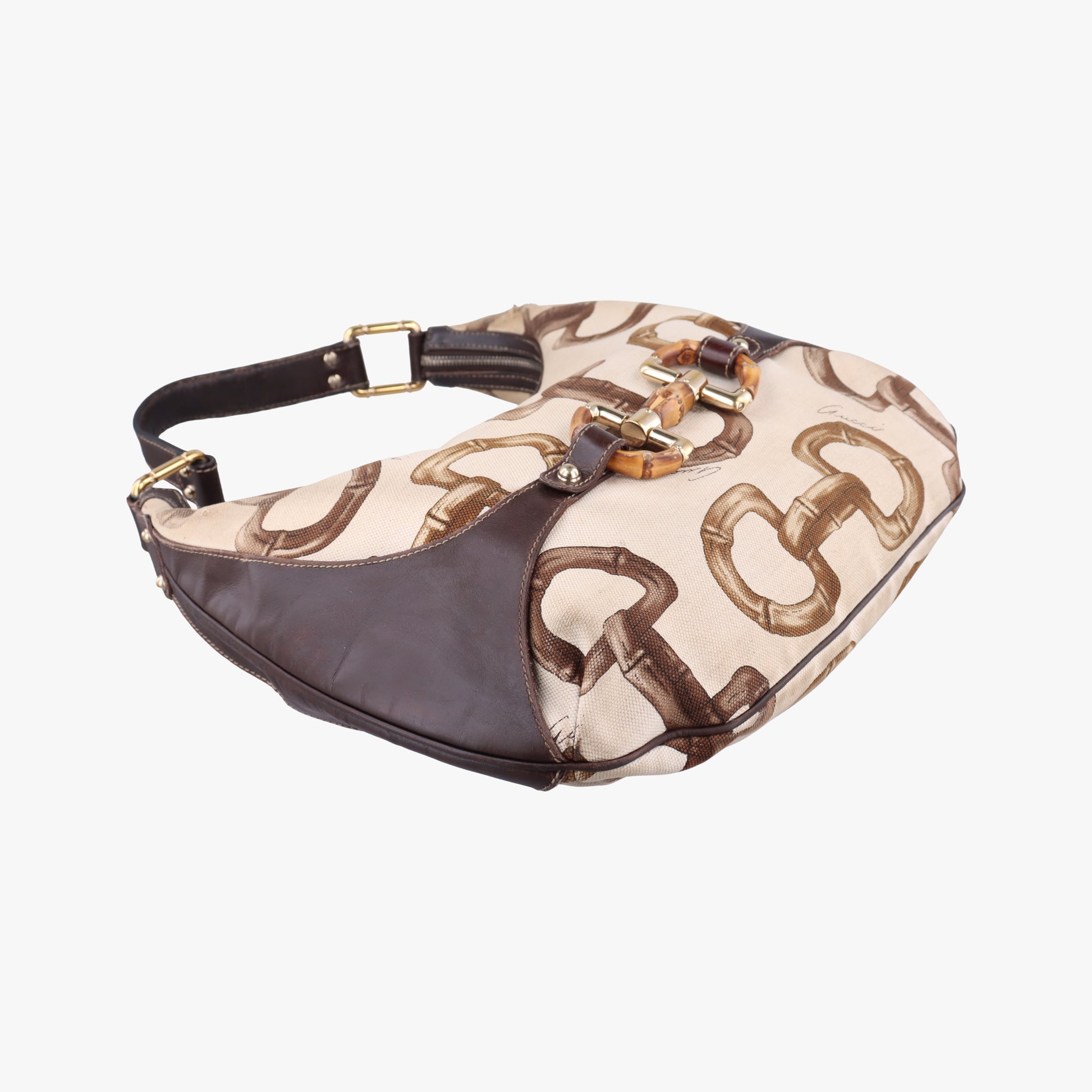 Horsebit Brown×beige×Multicolour Canvas 152468 ホースビット ブラウン×ベージュ×マルチカラー キャンバス 152468 