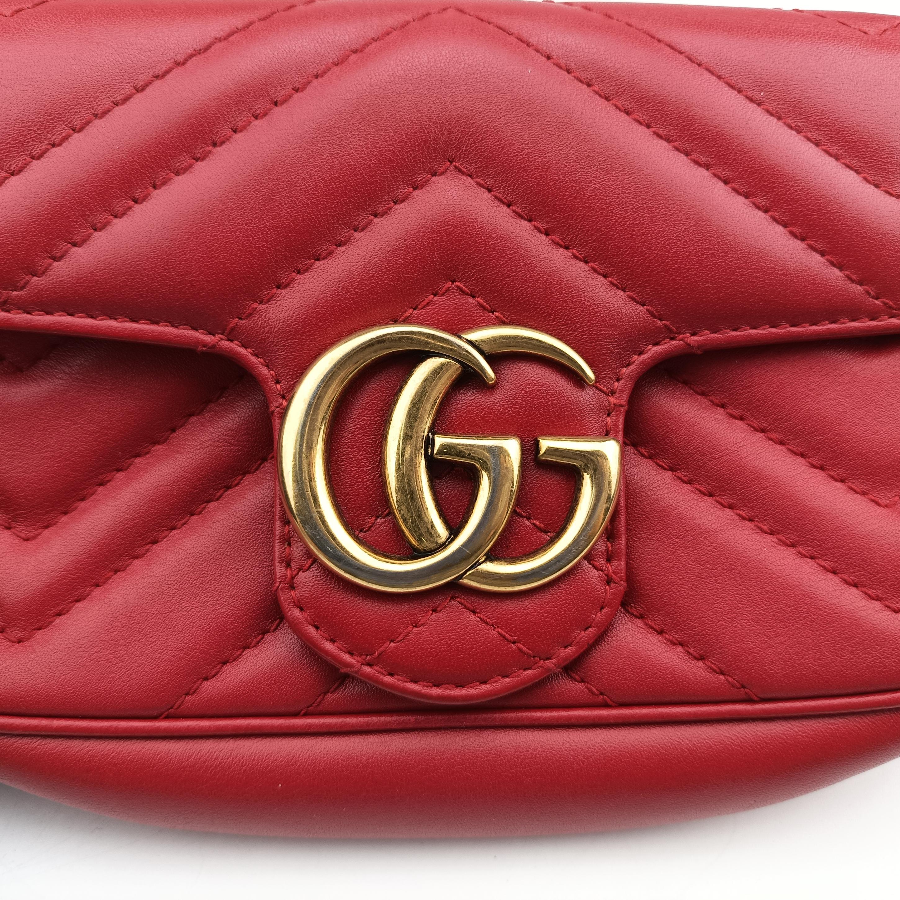 GG Marmont Red Leather 476433 GGマーモント レッド レザー 476433 