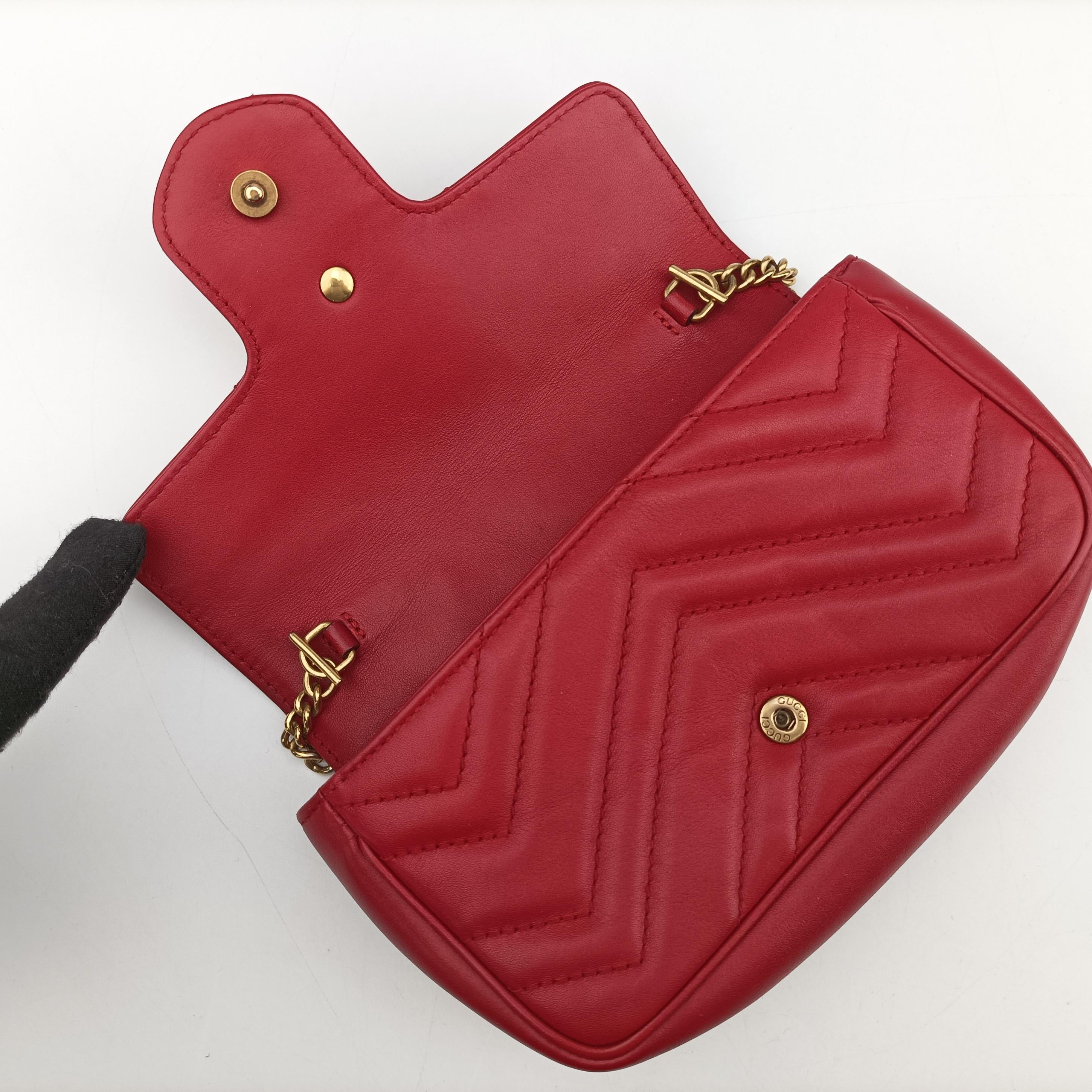 GG Marmont Red Leather 476433 GGマーモント レッド レザー 476433 