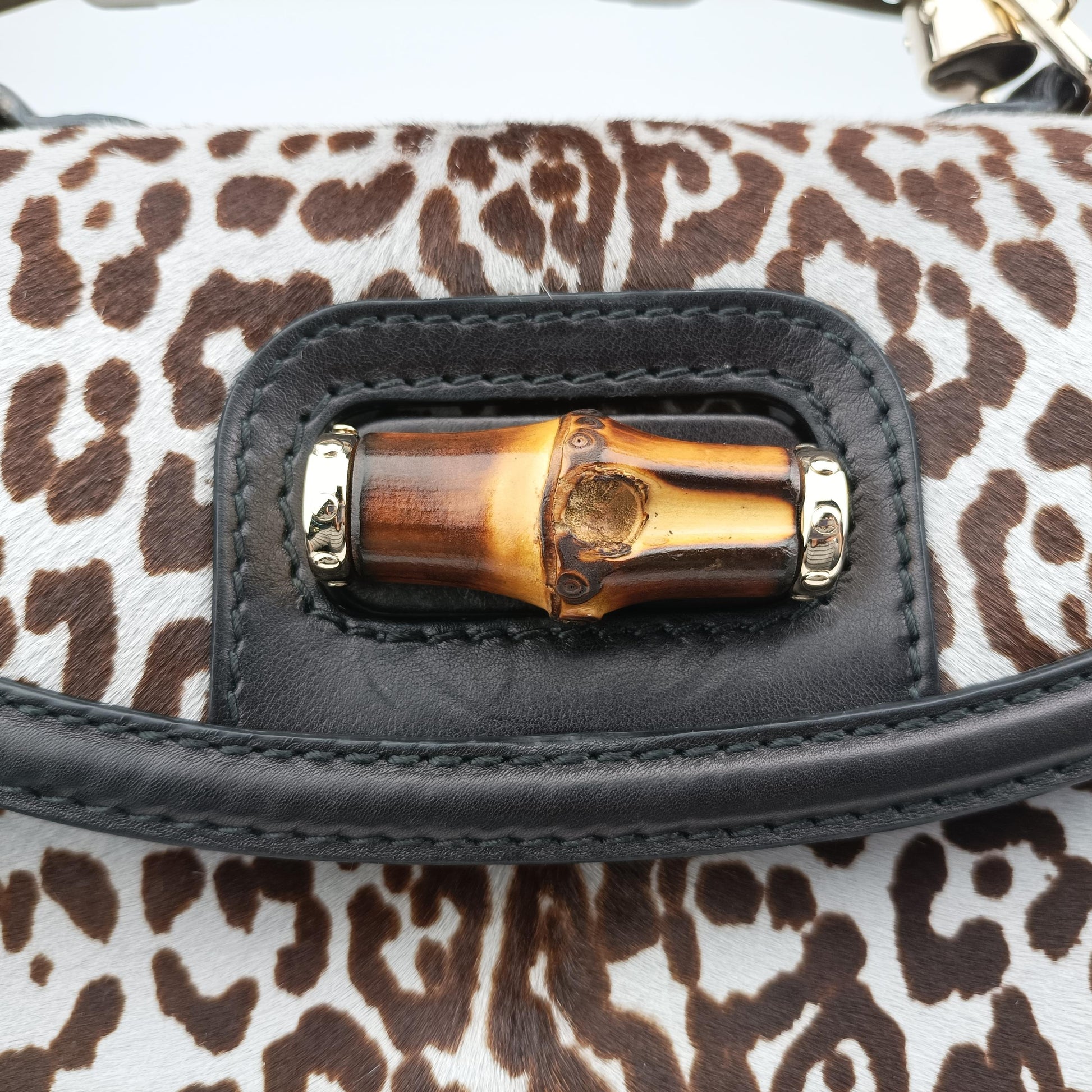 New Bamboo Black×Multicolour ponyhair×Leather 240242 C013744068ニューバンブー ブラック×マルチカラー ハラコ×レザー 240242 C013744068